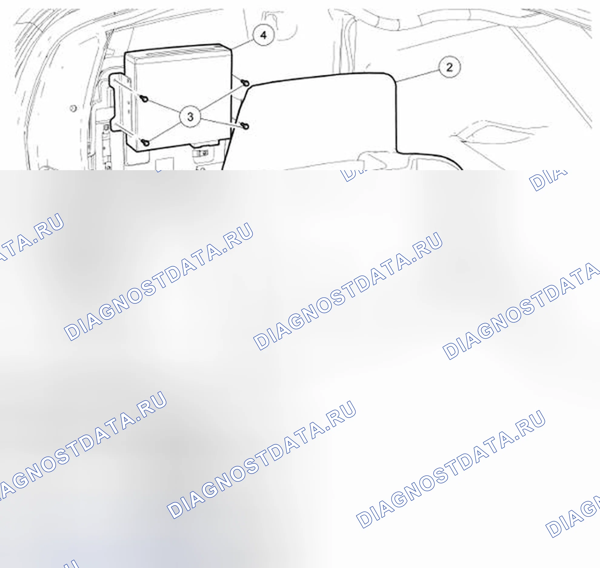 Рис. 76: Идентификация навигационного модуля Удаление / установка компонентов. Mazda 2 I рестайлинг
