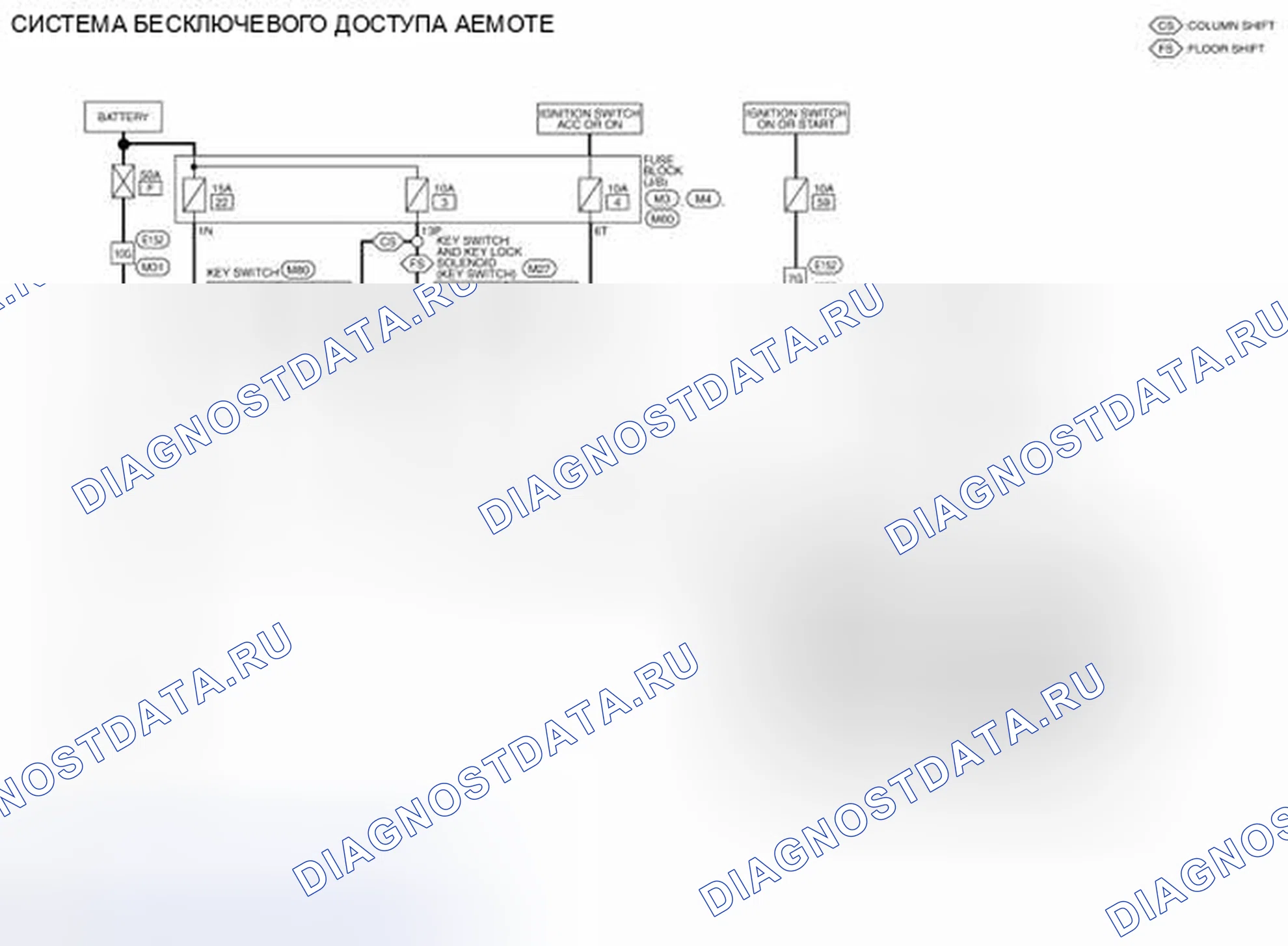 Рис. 98: электросхема - СИСТЕМА ДИСТАНЦИОННОГО ВВОДА БЕЗ КЛЮЧА. Honda Today I