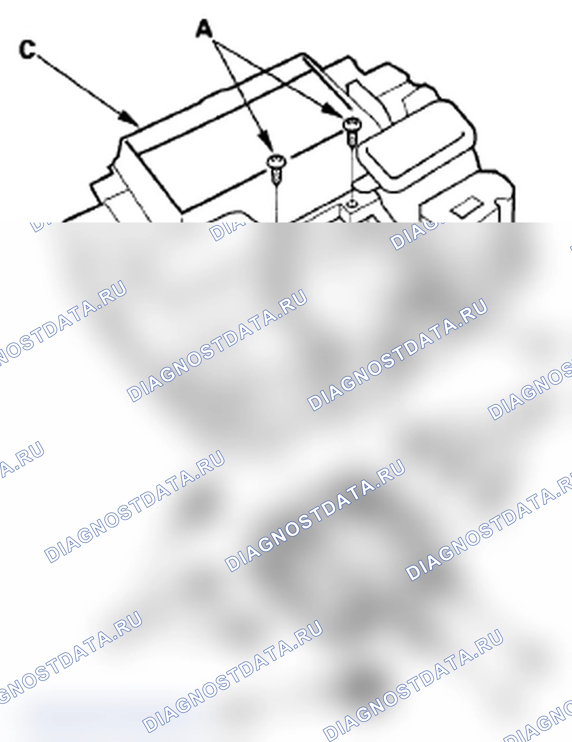 Рис. 211: Снятие/установка панели переключателей звука. Acura RDX I