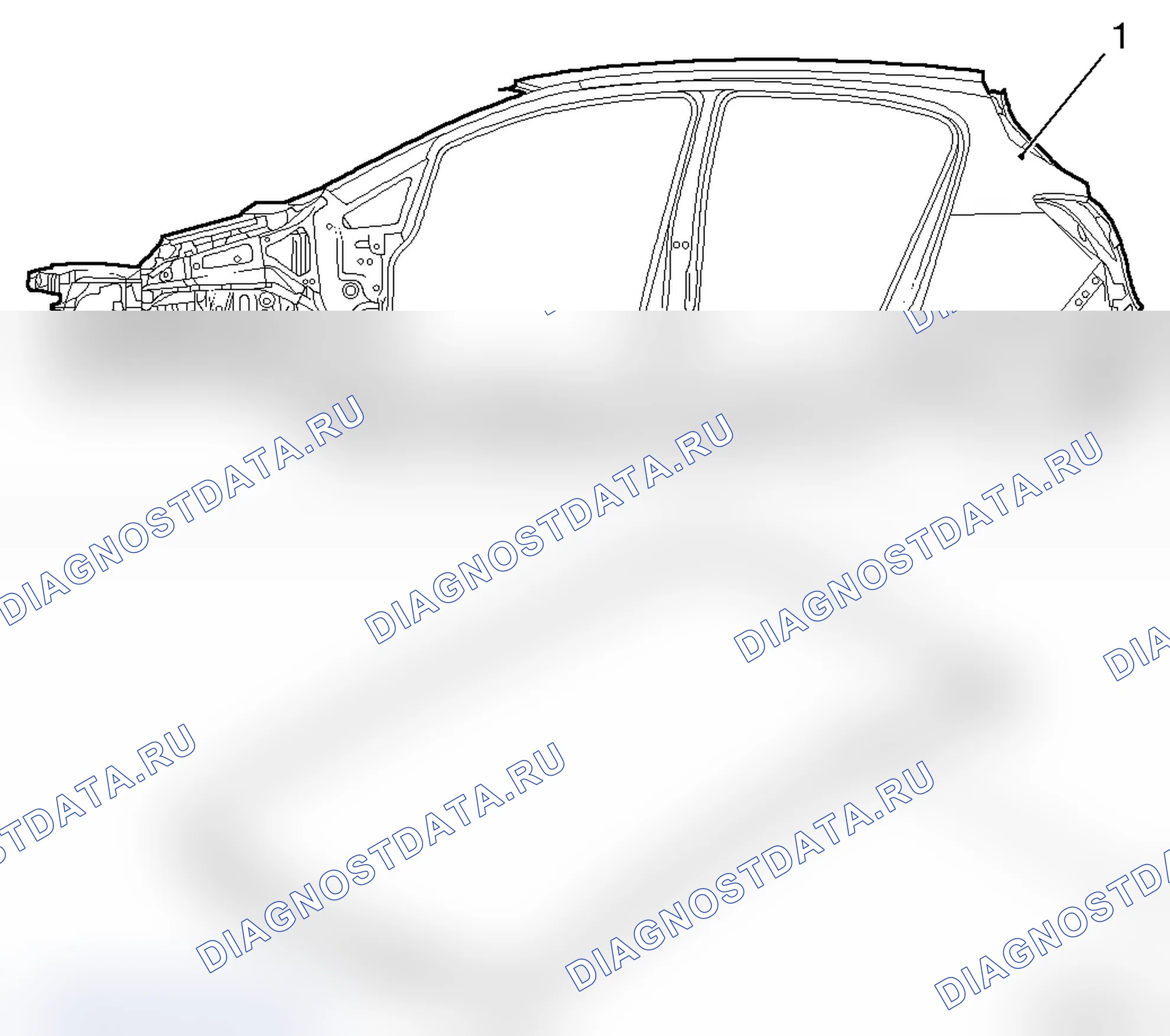 Участки наружного лакокрасочного покрытия (модель L 68). Opel Corsa D