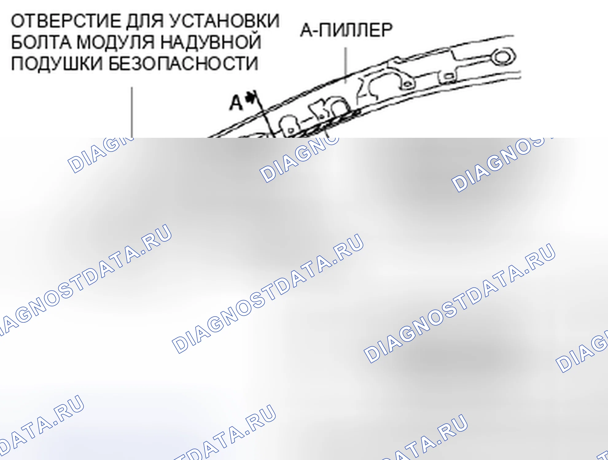 Рис. 24: Примечание по установке модуля воздушного мешка занавеса. Honda Civic IX рестайлинг