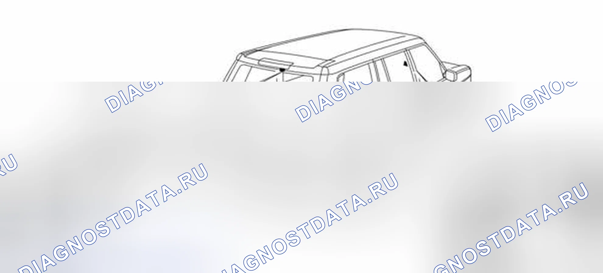 Рис. 106: РАСПОЛОЖЕНИЕ КОМПОНЕНТОВ - КАМЕРА ЗАДНЕГО ВИДА. Land Rover Range Rover L322