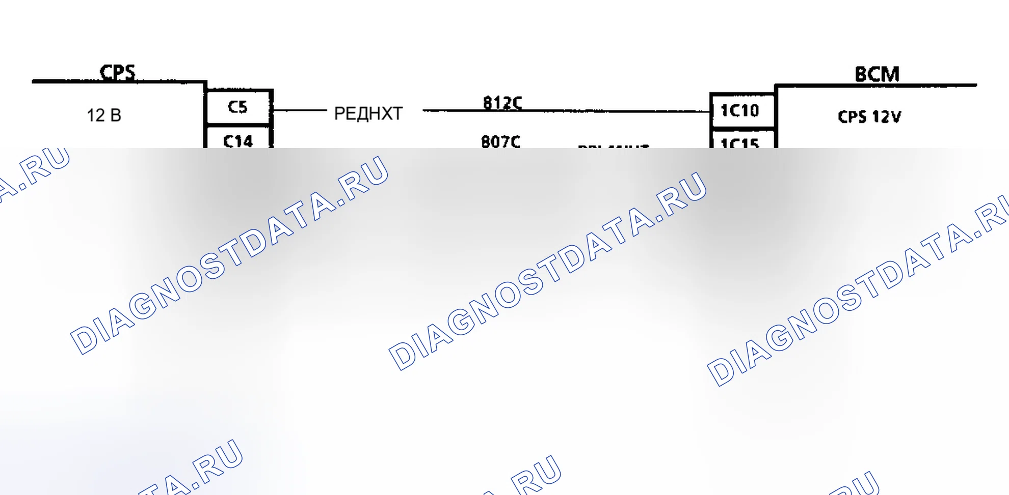 Рис. 16: Схема B4, проблема питания/массы BCM-To-CPS. Cadillac Eldorado IX