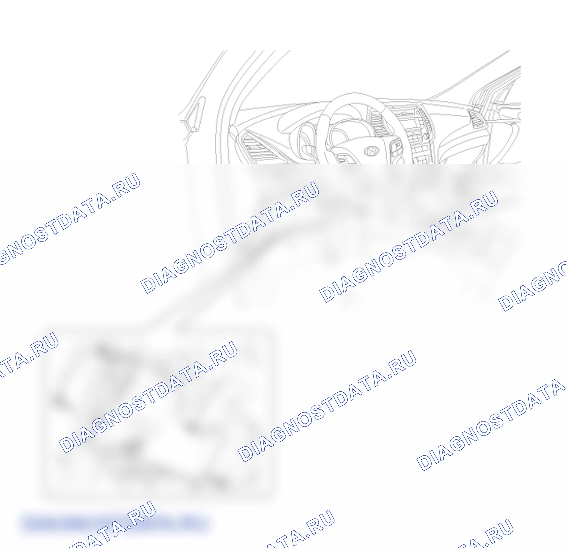 Расположение деталей нижней панели аварийной площадки. Hyundai Santafe Sport DMA