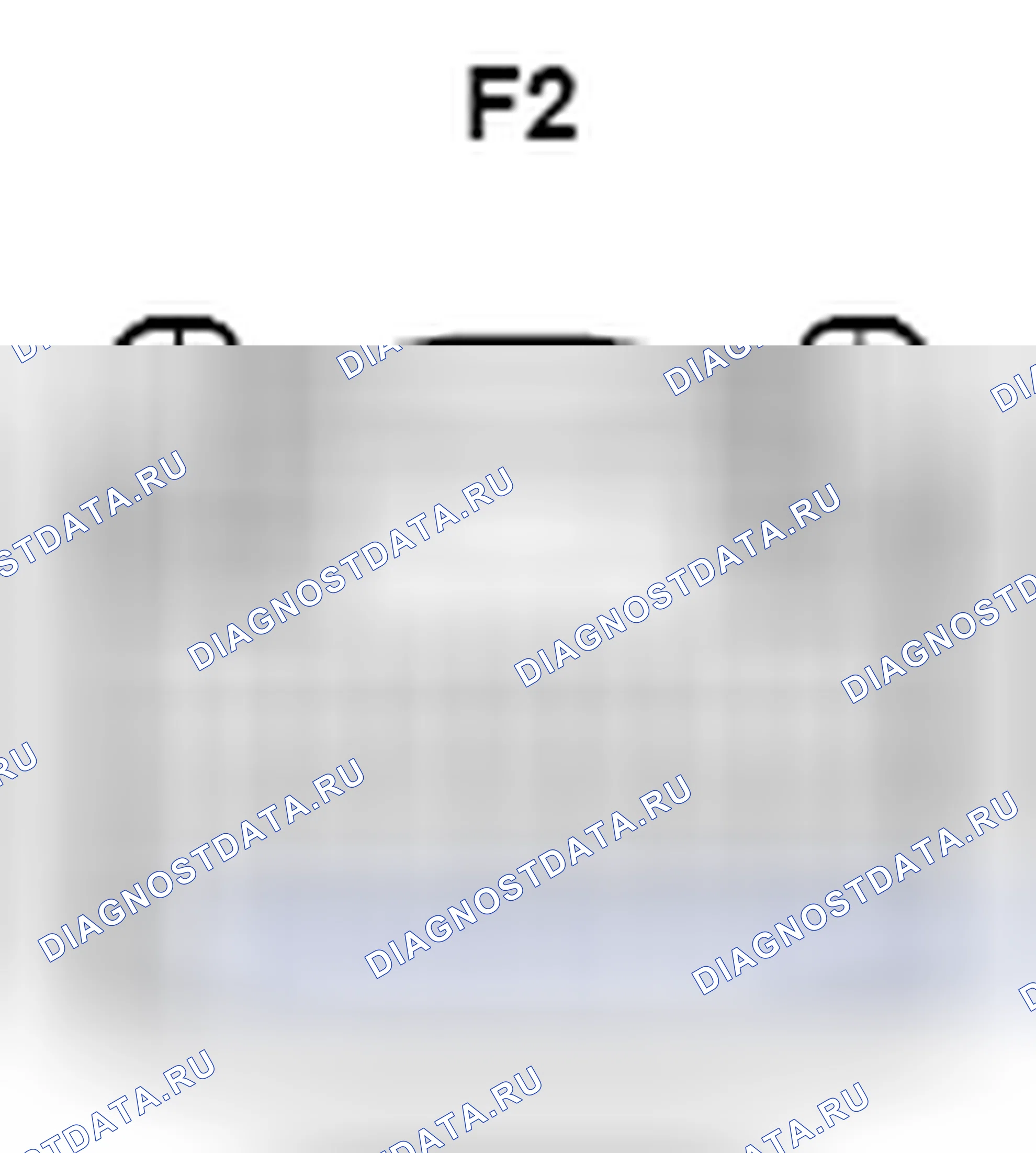 Рис. 543: Вид с торца комбинированного соединителя расходомера (F2). Toyota Camry XV40 рестайлинг