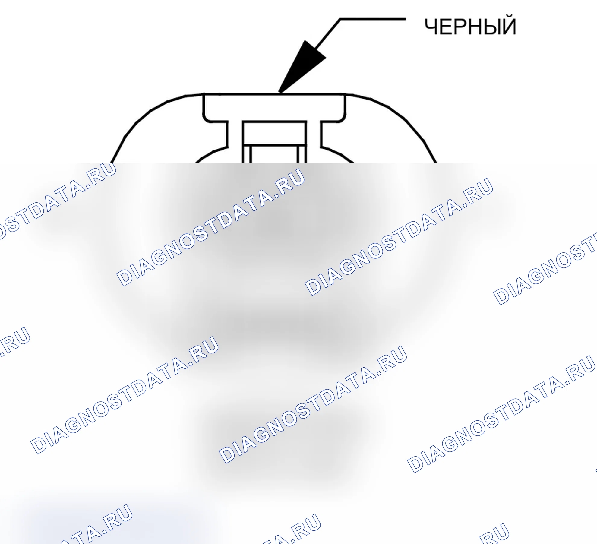 Рис. 141: Вид с торца разъема переключателя капота Ajar. Chrysler Crossfire I final