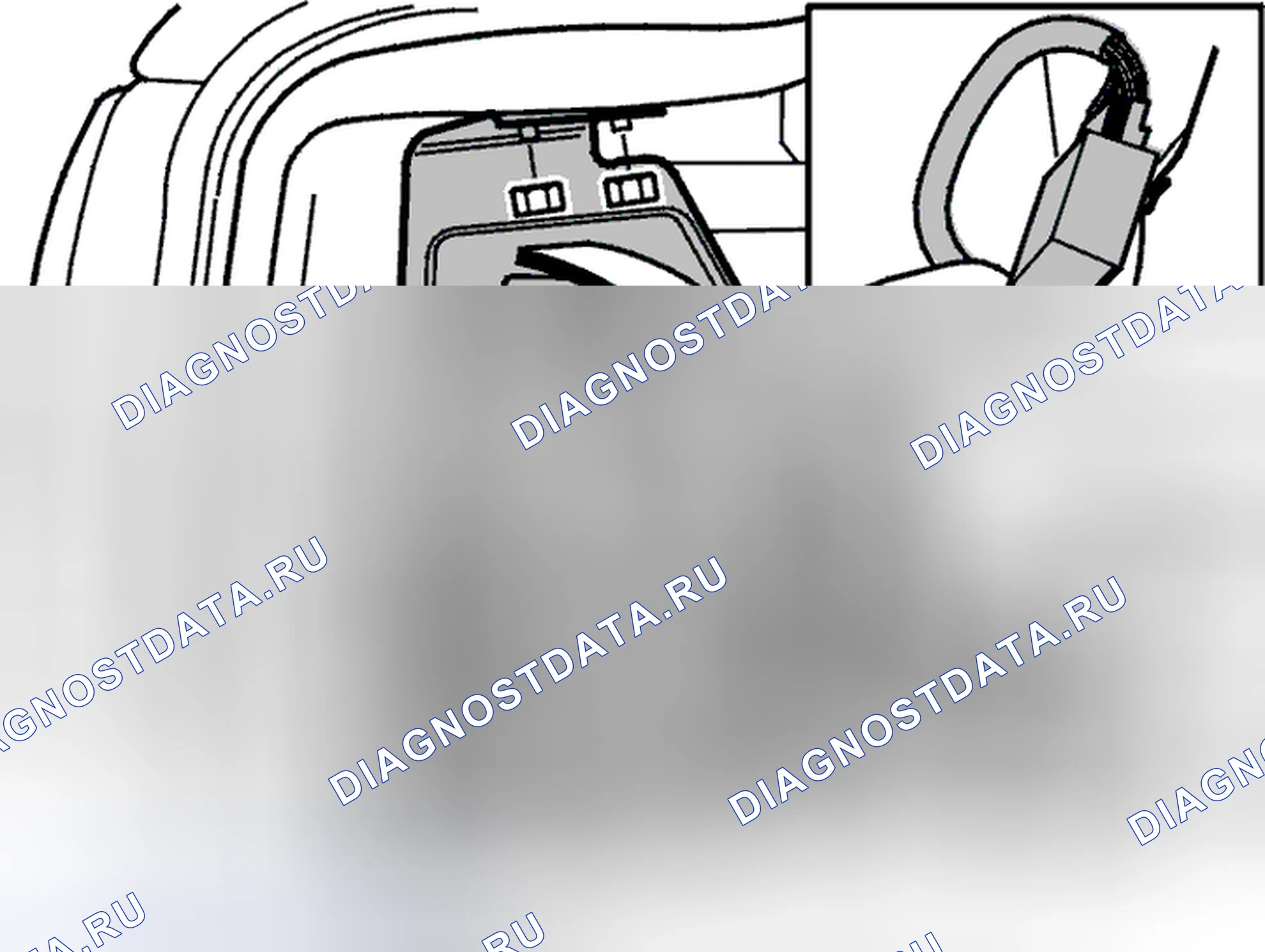 Рис. 1: Замена датчика, предупреждающего об отказе лампы. Volvo C70 I