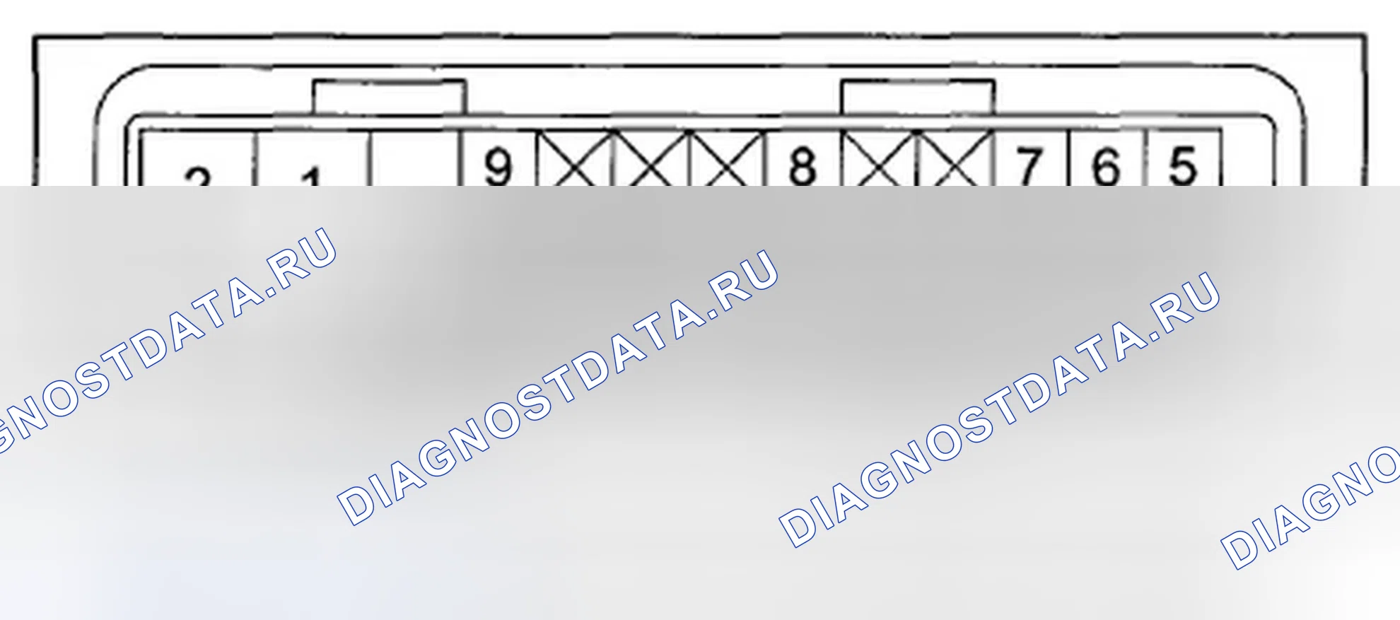 Рис. 95: Входы и выходы блока управления модулятором VSA для разъема 22P (разъем отключен). Honda Crosstour I
