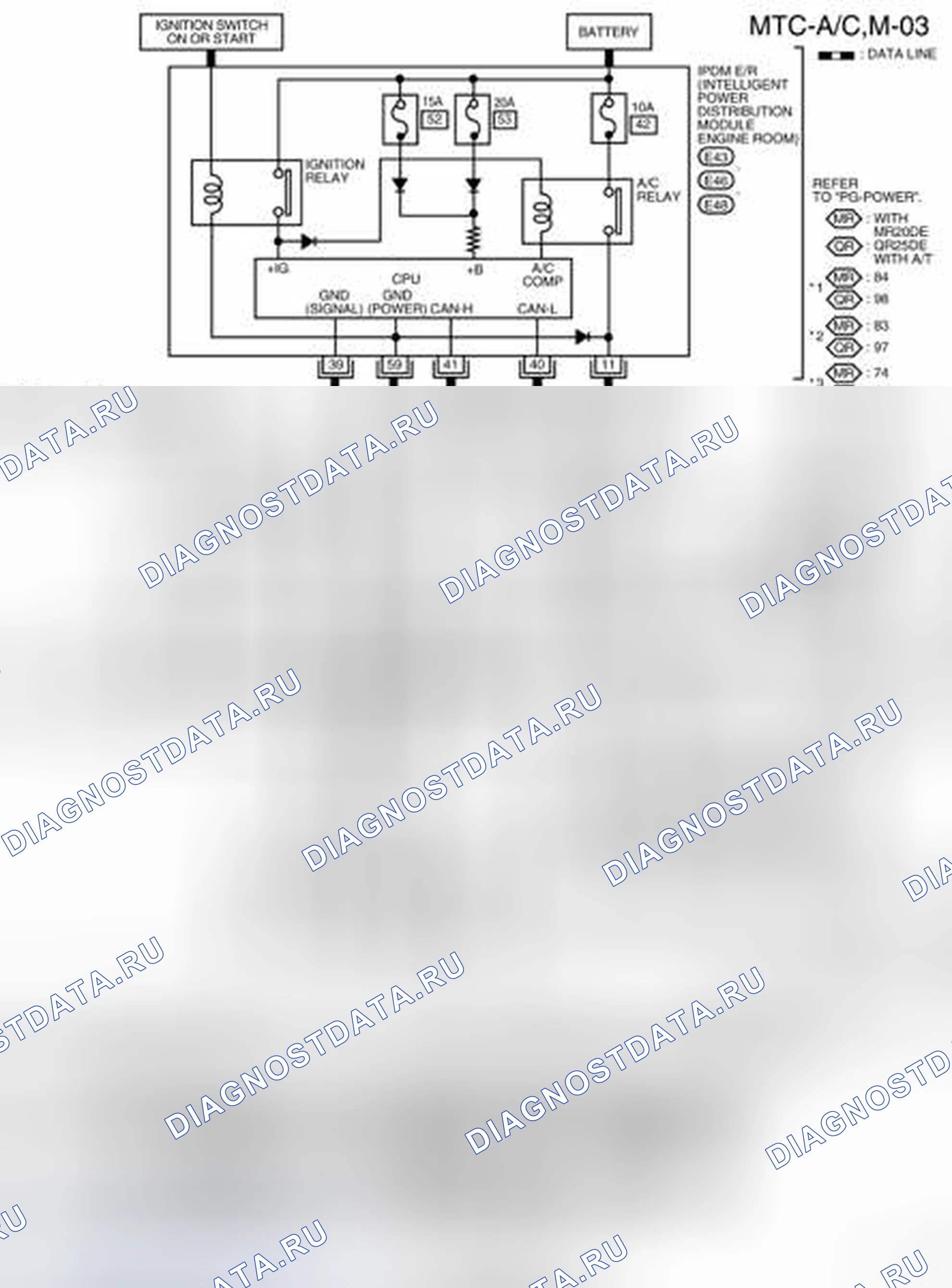 Рис. 69: электросхема - MTC-A / C, M-03. Nissan Sentra B16