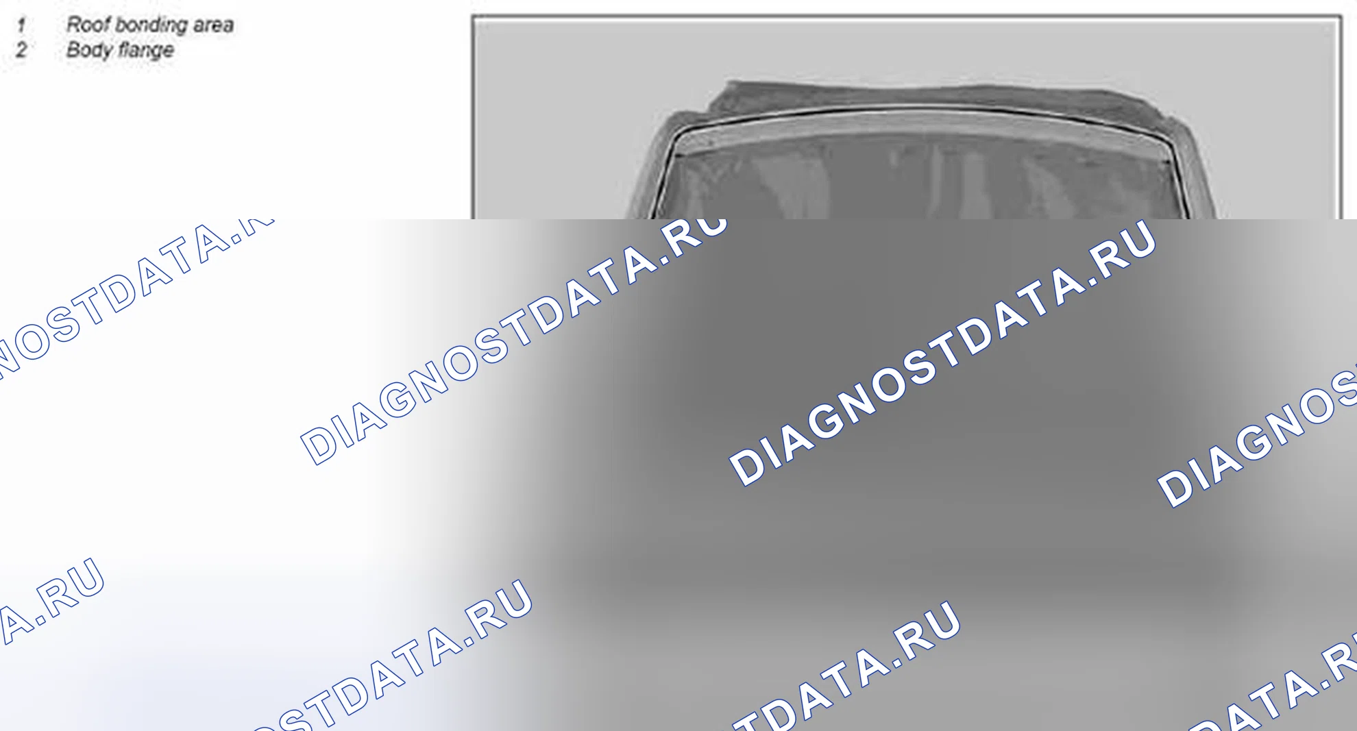 Рис. 37: Лакокрасочное покрытие, зона склеивания для кровли - AR98,00-P-0905MCC. Kia Soul I