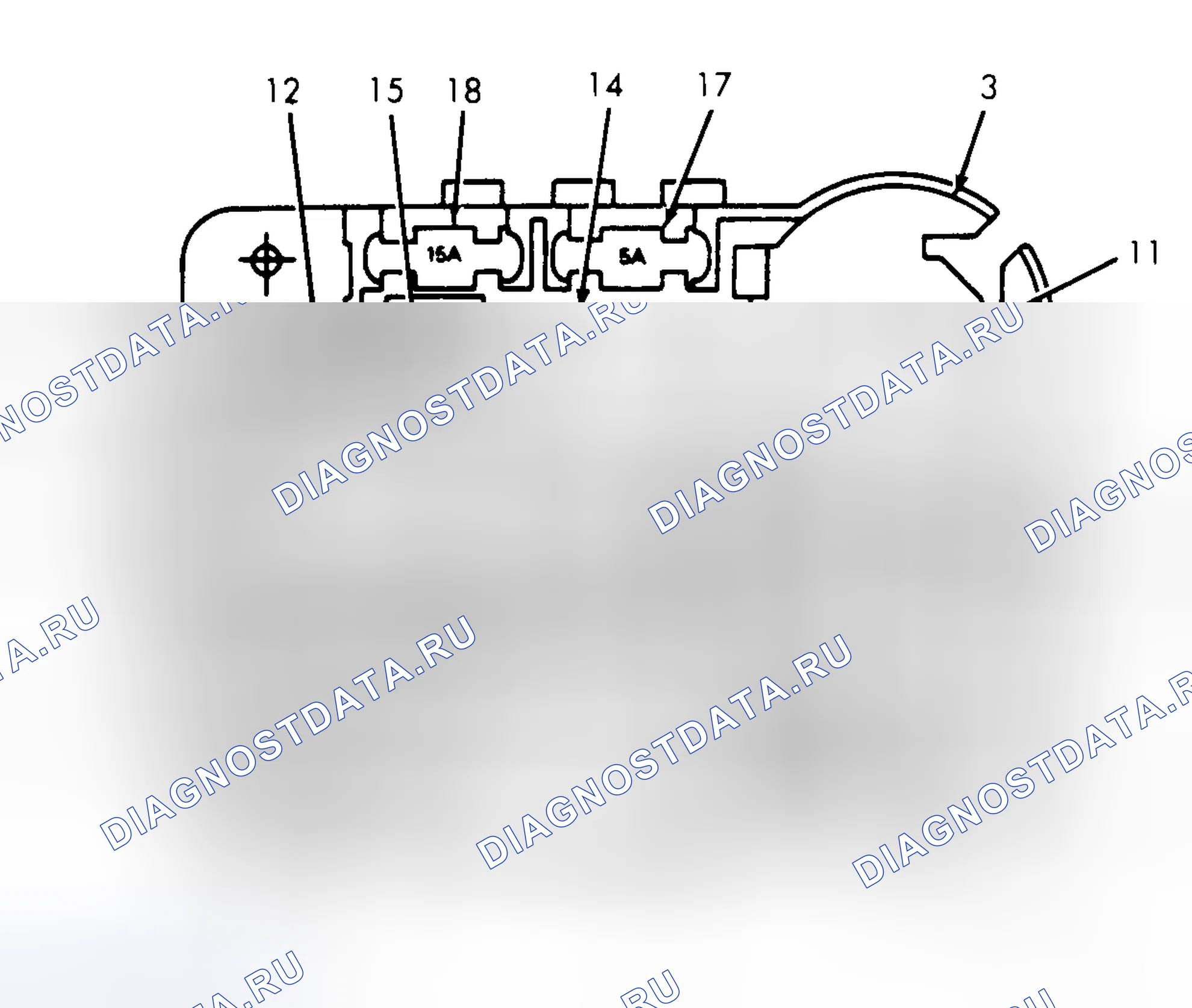 Рис. 3: ИДЕНТИФИКАЦИЯ ПАНЕЛИ ПРЕДОХРАНИТЕЛЕЙ (ВНУТРЕННЯЯ ЧАСТЬ). Lincoln Continental VIII