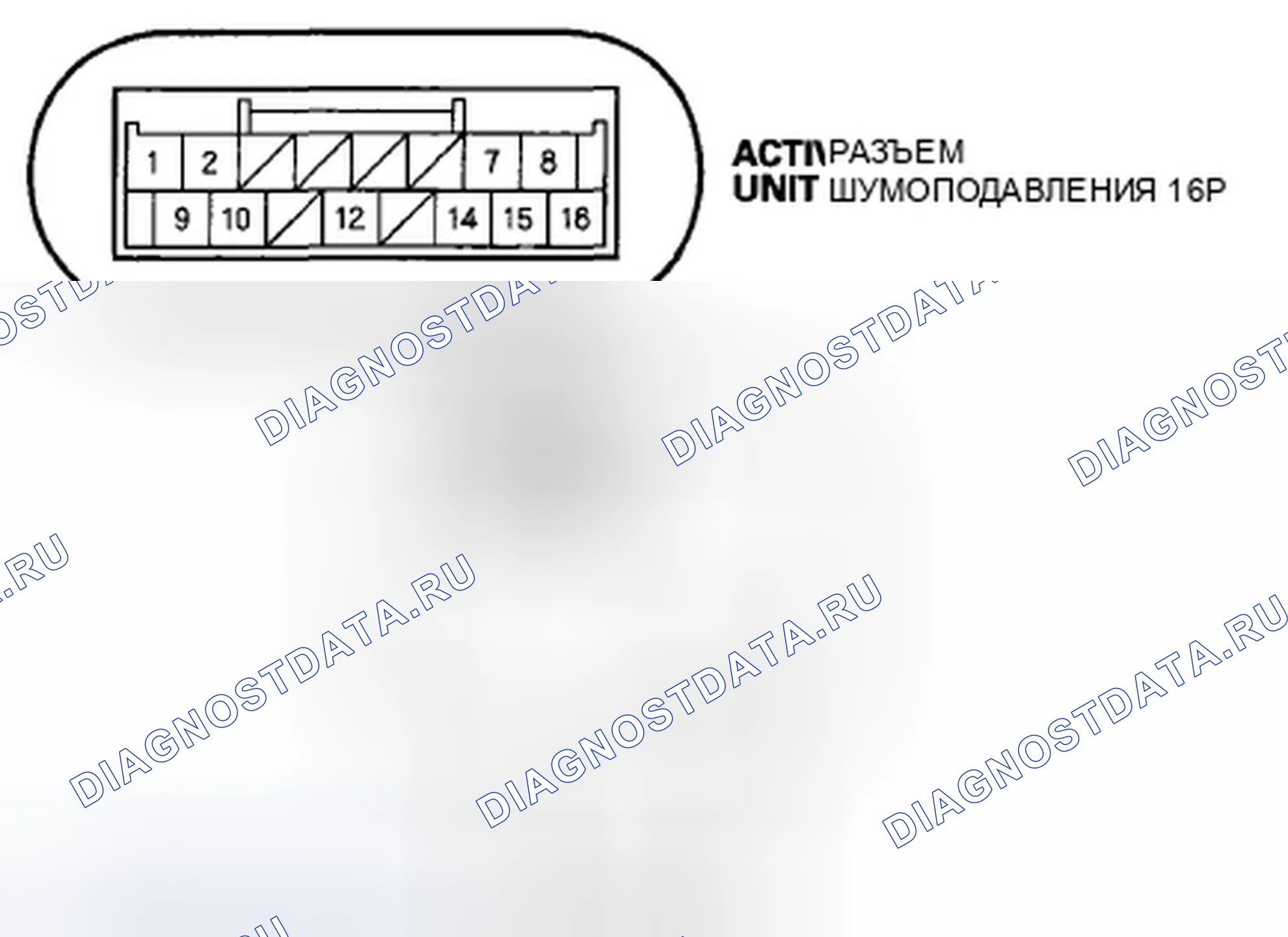 Рис. 34: Разъем блока активного шумоподавления для входов и выходов. Honda Odyssey IV