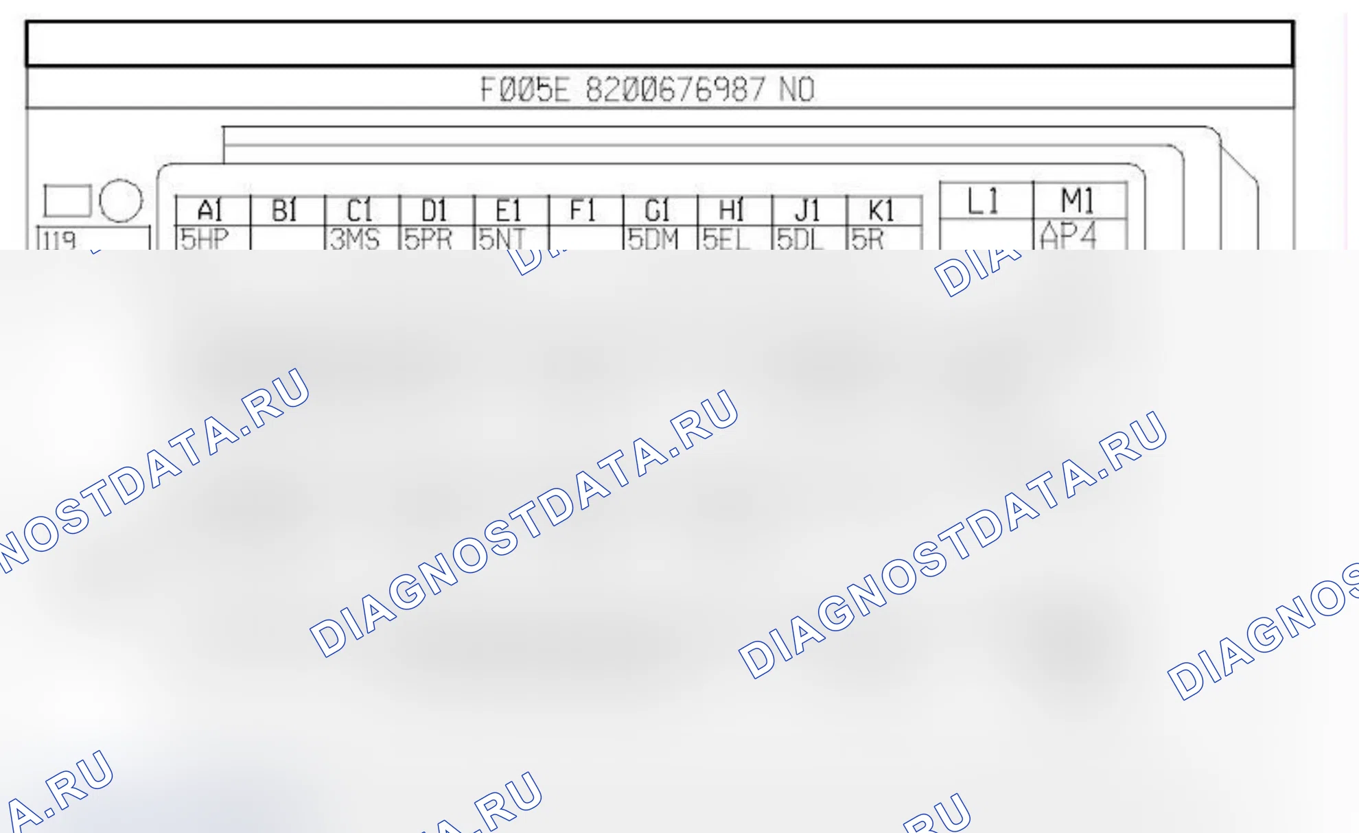 Распиновка разъёма 119 — ЭБУ АКП. Renault Fluence I