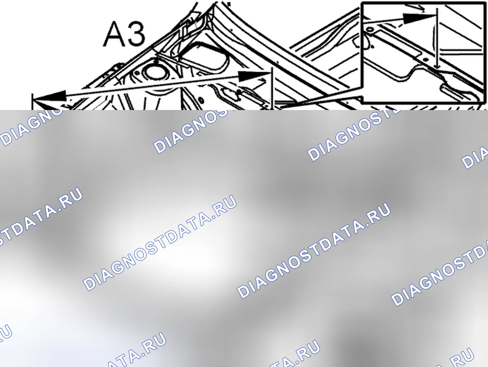 Рис. 62: Размеры рамы переднего кузова. Volvo C70 I