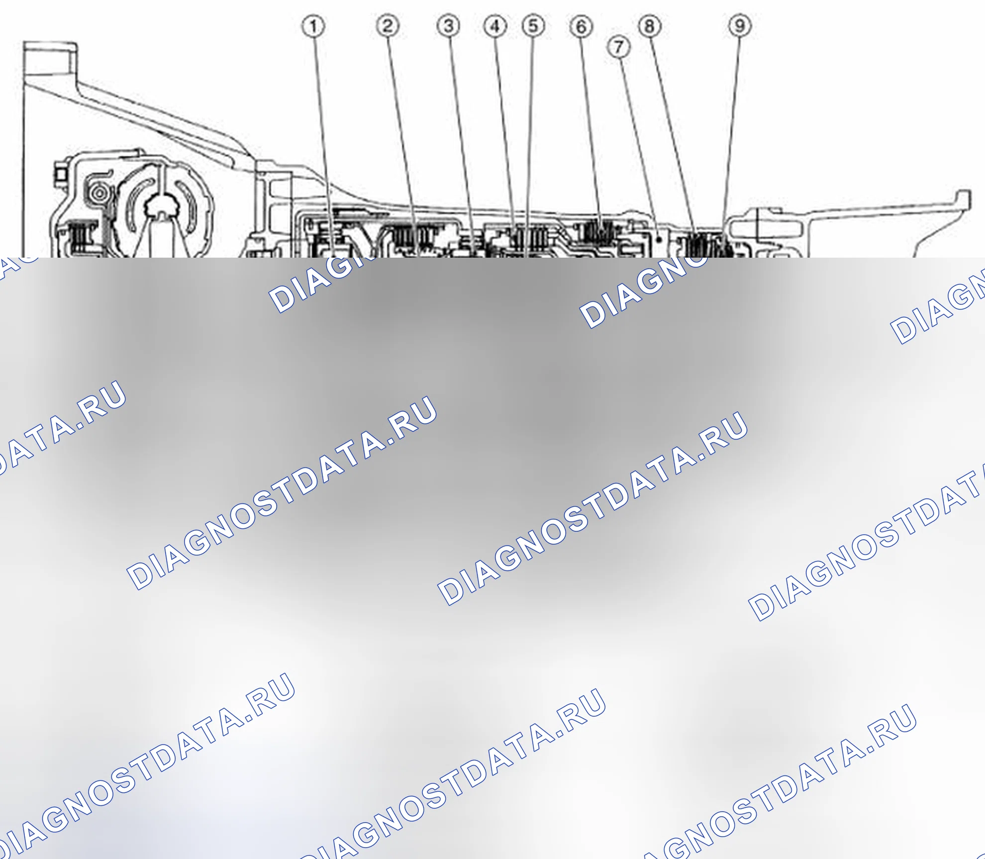 Рис. 20: Идентификация разнесенного вида системы управления A / T (модели 4WD). Nissan Pathfinder III