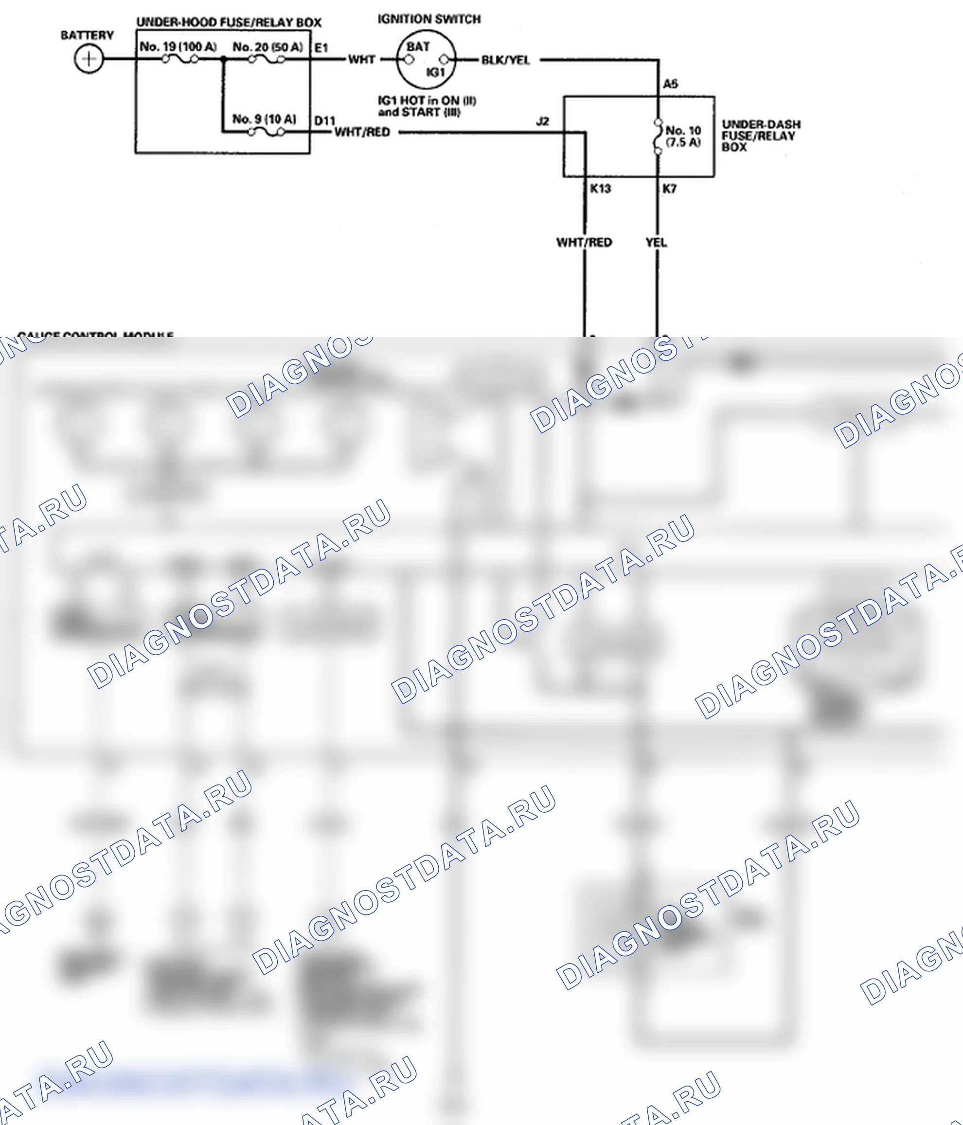Рис. 8: Принципиальная схема. Honda Element YH2 рестайлинг 2