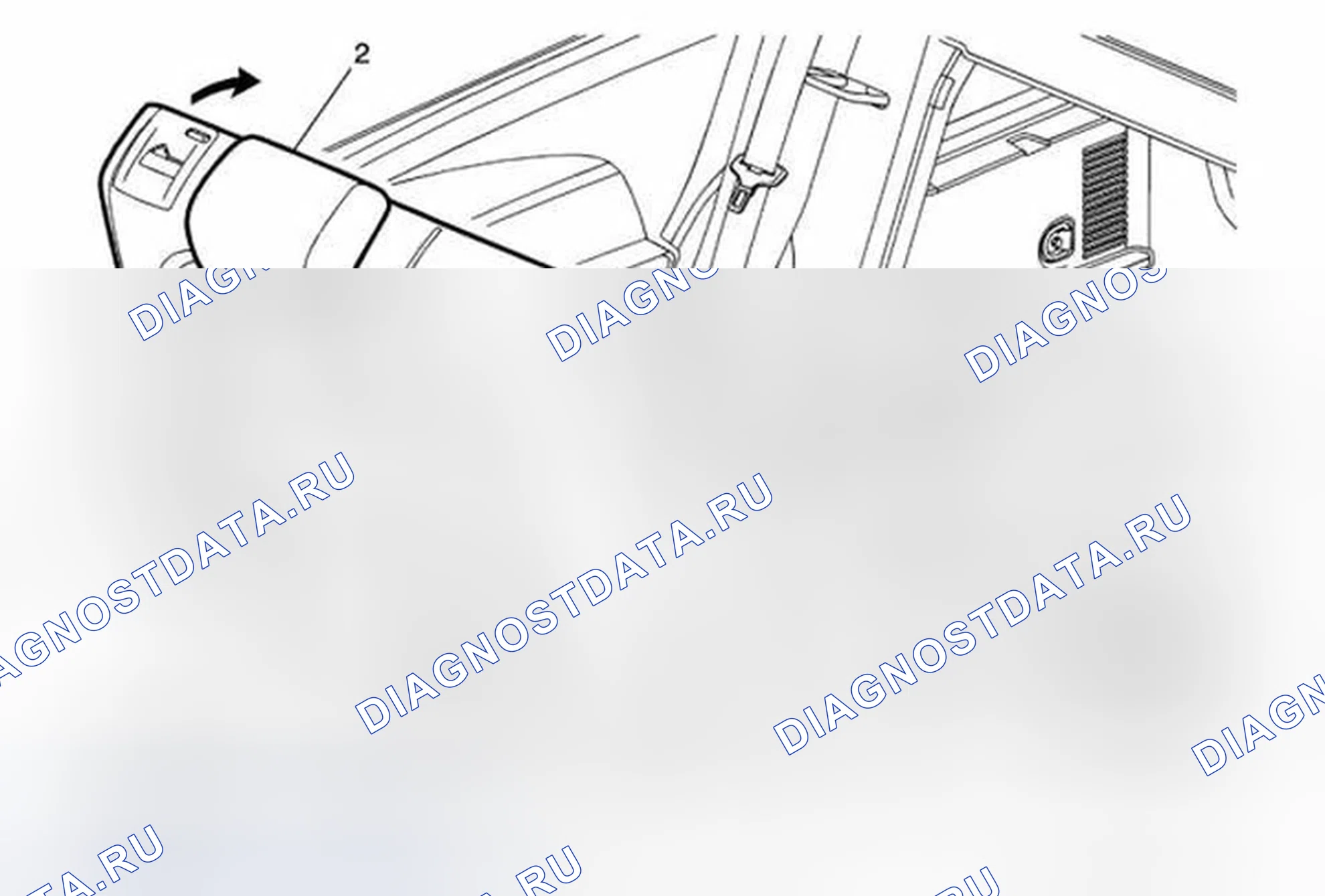 Рис. 24: Снятие и установка подушки спинки заднего сиденья (60%). Chevrolet Sonic I