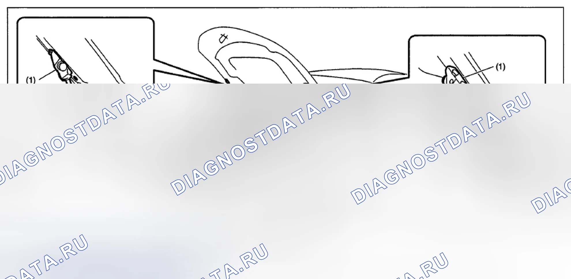 Рис. 50: ПОЛОЖЕНИЕ ЗАСЛОНКИ ПЕРЕДНЕГО КАПОТА. Subaru Impreza GH