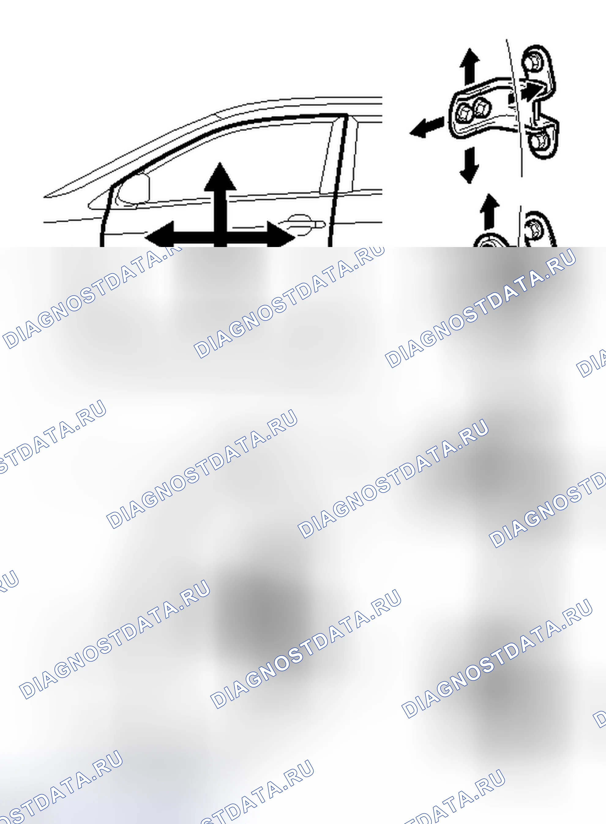 Рис. 132: РЕГУЛИРОВКА наружных кузовных панелей. Toyota Corolla X рестайлинг