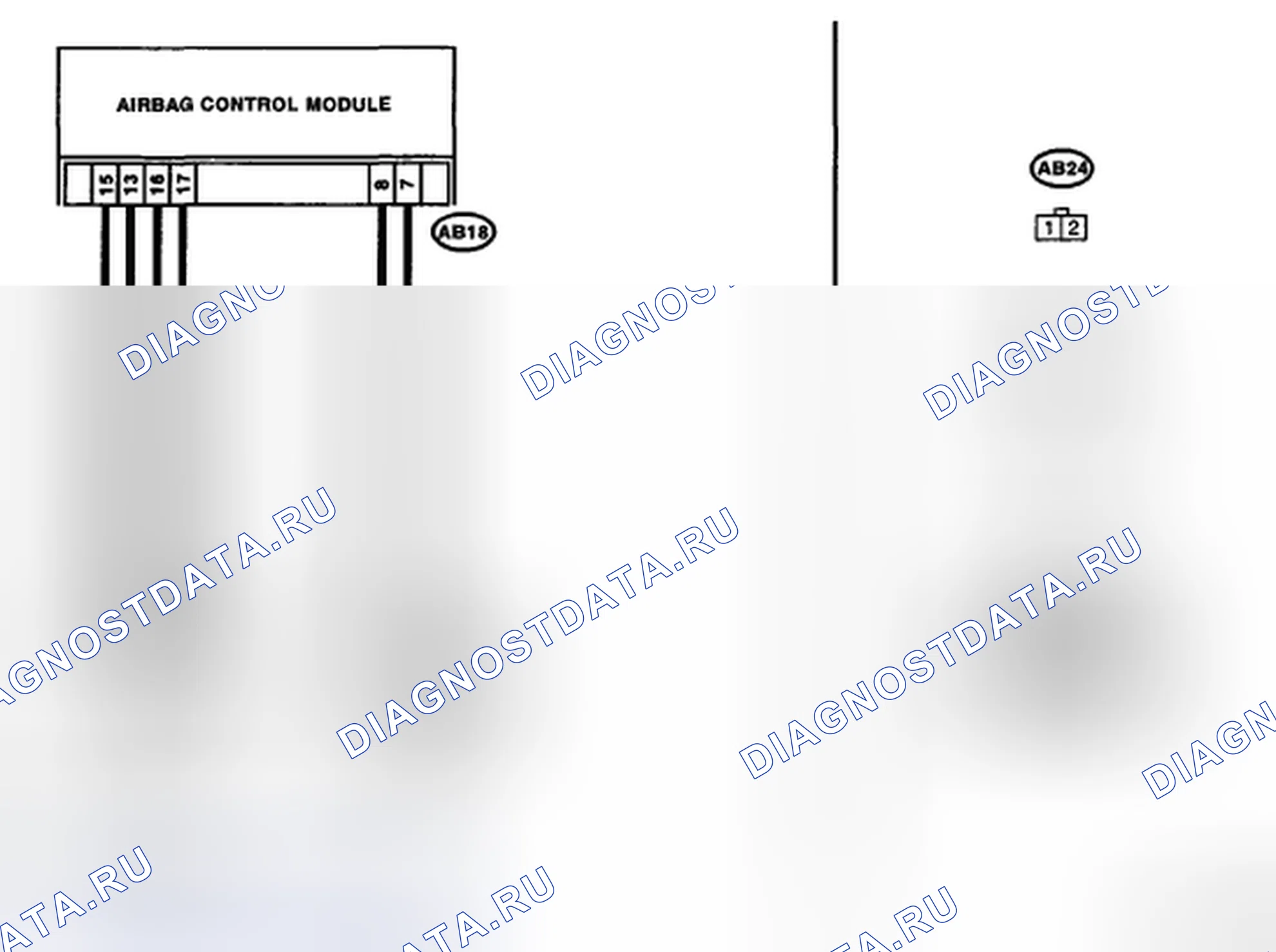 Рис. 139: Отказ правой подушки безопасности - электросхема. Subaru Legacy BL/BP рестайлинг
