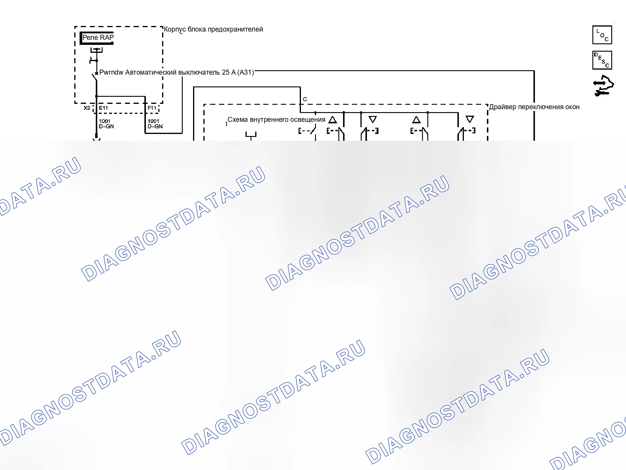 Рис. 1: Схема перемещаемого окна. GMC Savana H1500 