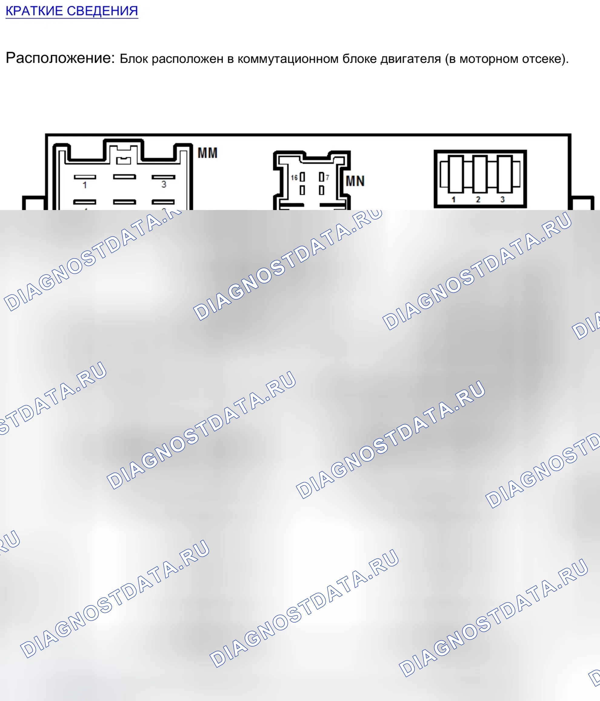 Разъёмы блока 645 — расположение позиций. Renault Scenic III