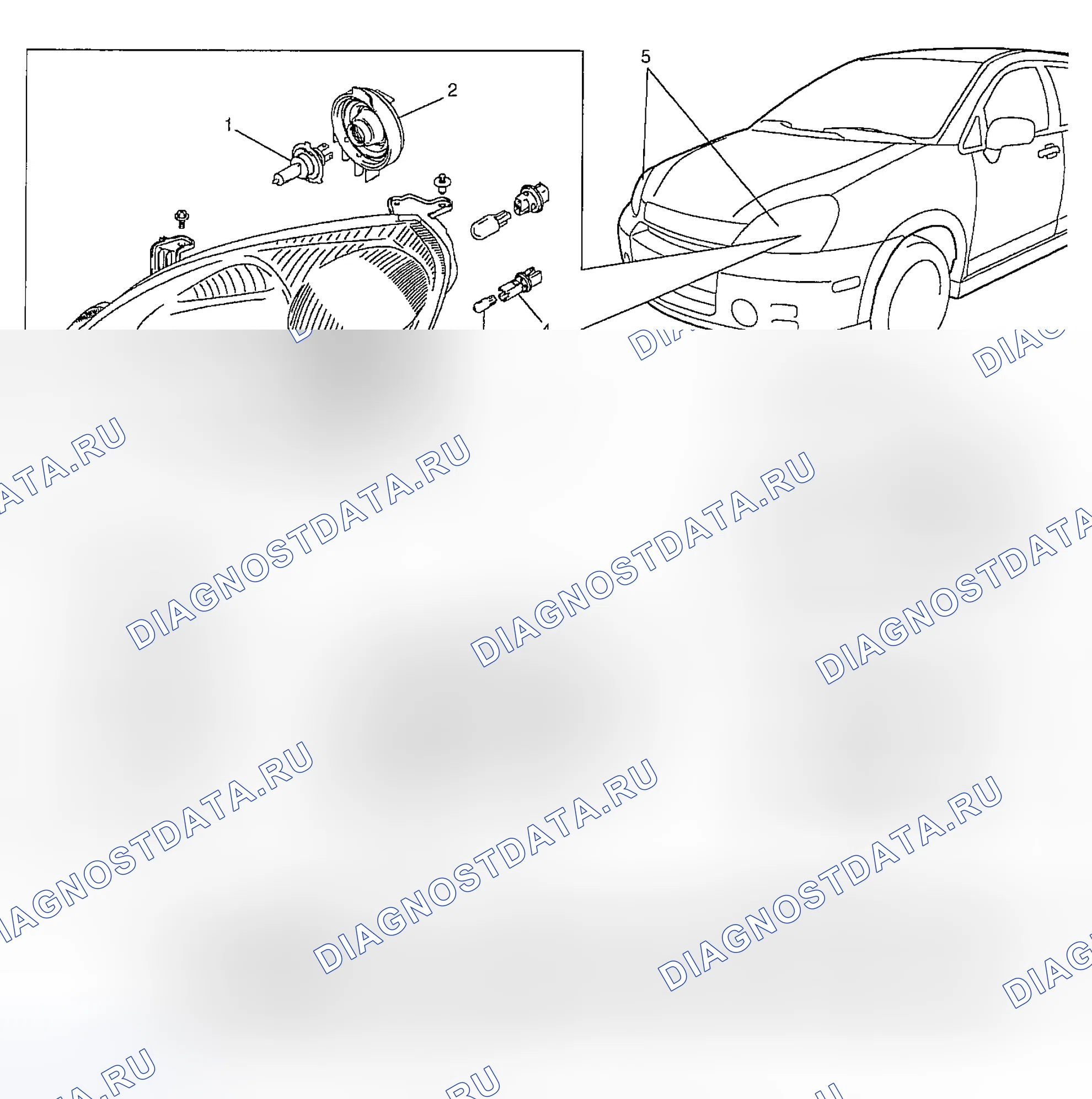 Рис. 1: Расположение системы фар. Suzuki Aerio I