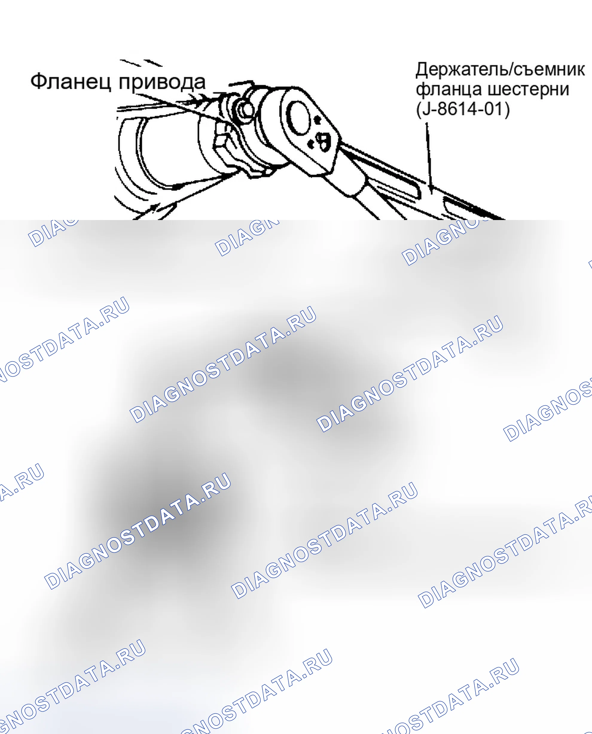 Рис. 37: Узел ведущей шестерни и предварительная нагрузка. GMC Cab & Chassis C3500 