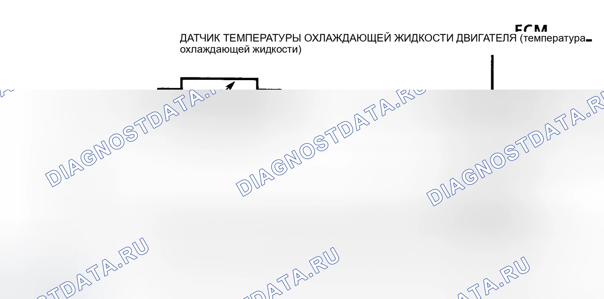 Рис. 20: Код 14 - Схема датчика температуры охлаждающей жидкости двигателя, индикация низкой температуры. Geo Tracker I