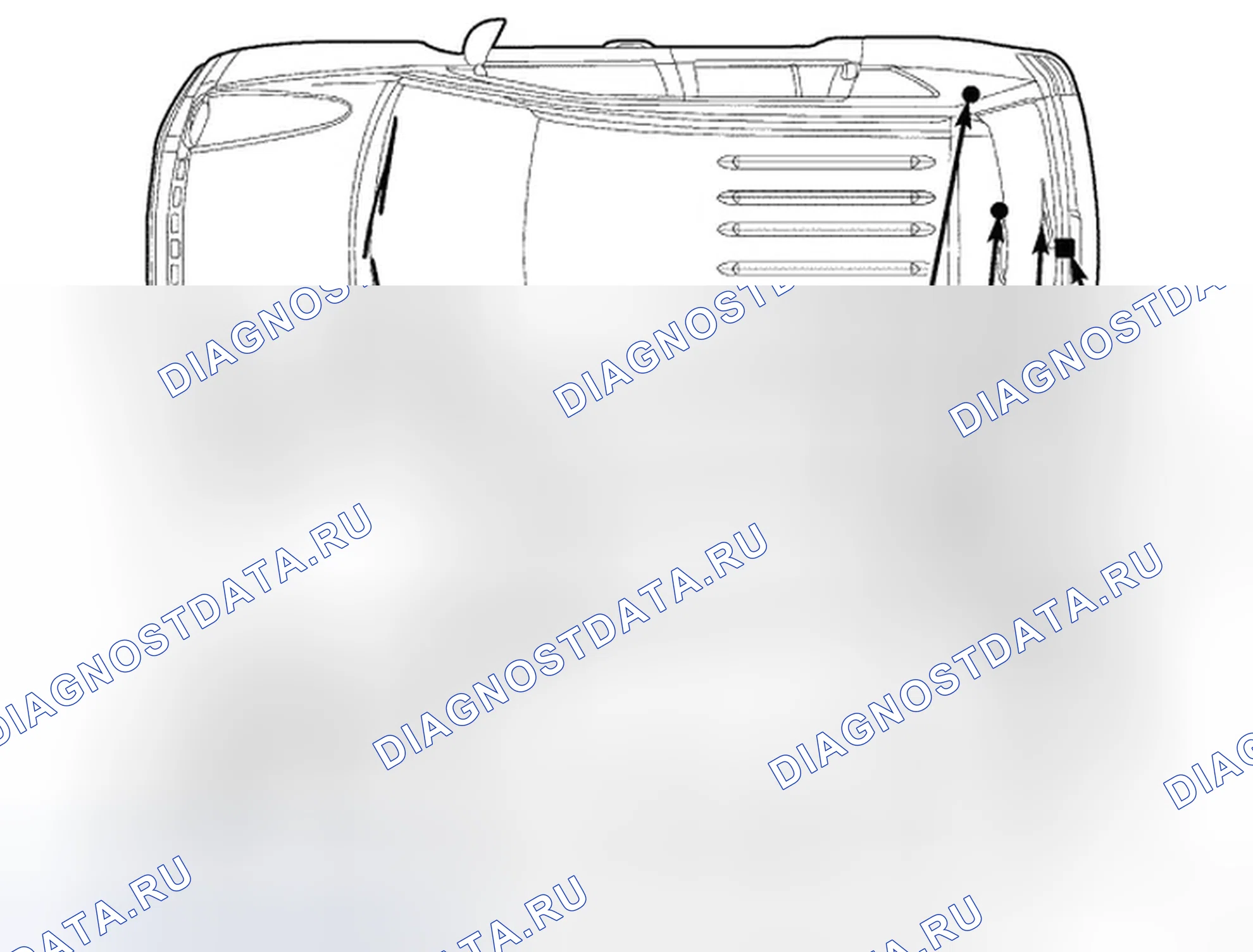 Рис. 2: ЗАДНИЙ СТЕКЛООЧИСТИТЕЛЬ И СИСТЕМА ОМЫВАТЕЛЯ. Jeep Compass I