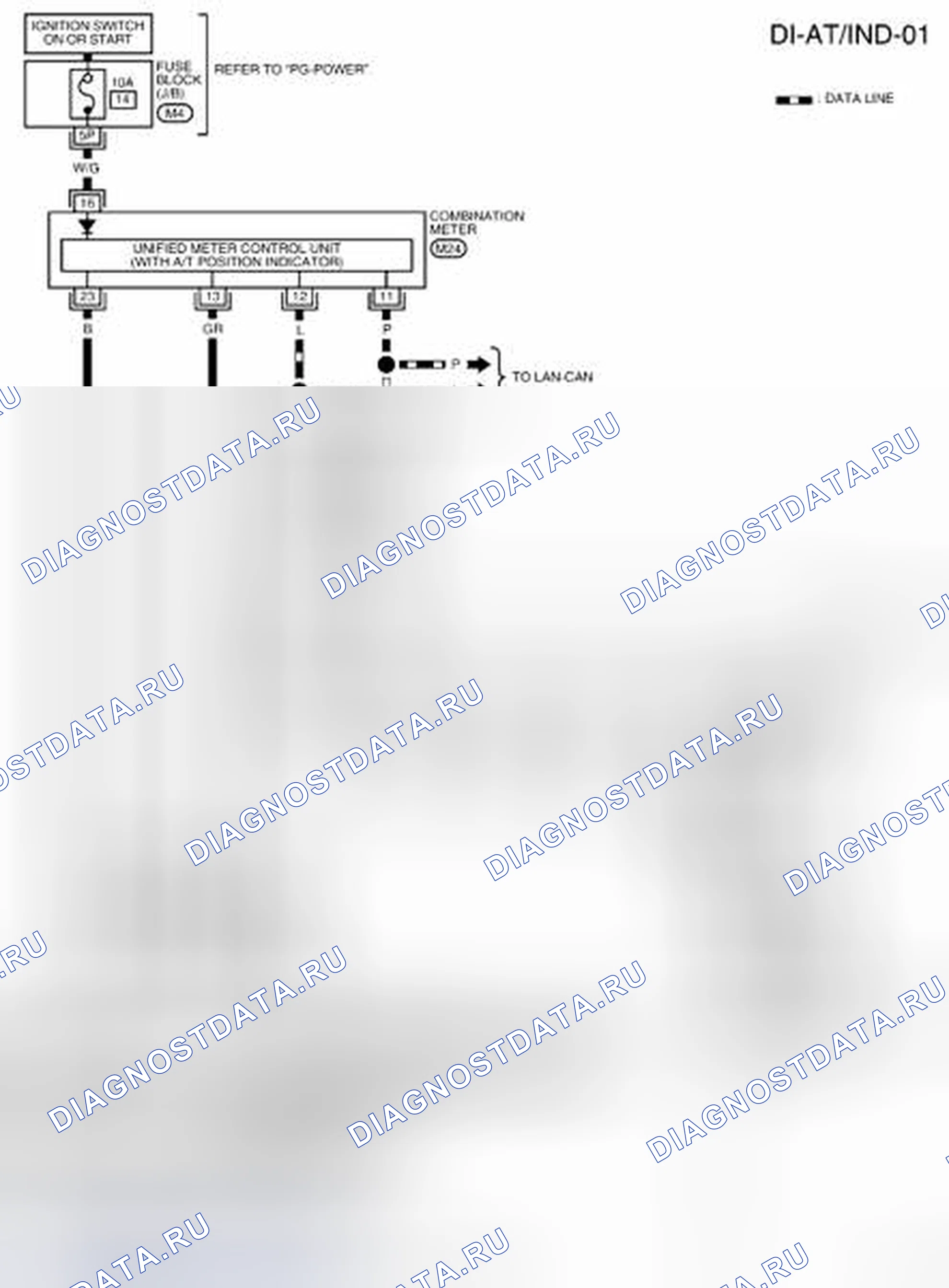Рис. 33: электросхема - зажигание с распределителем-AT / IND-01. Nissan Frontier D40