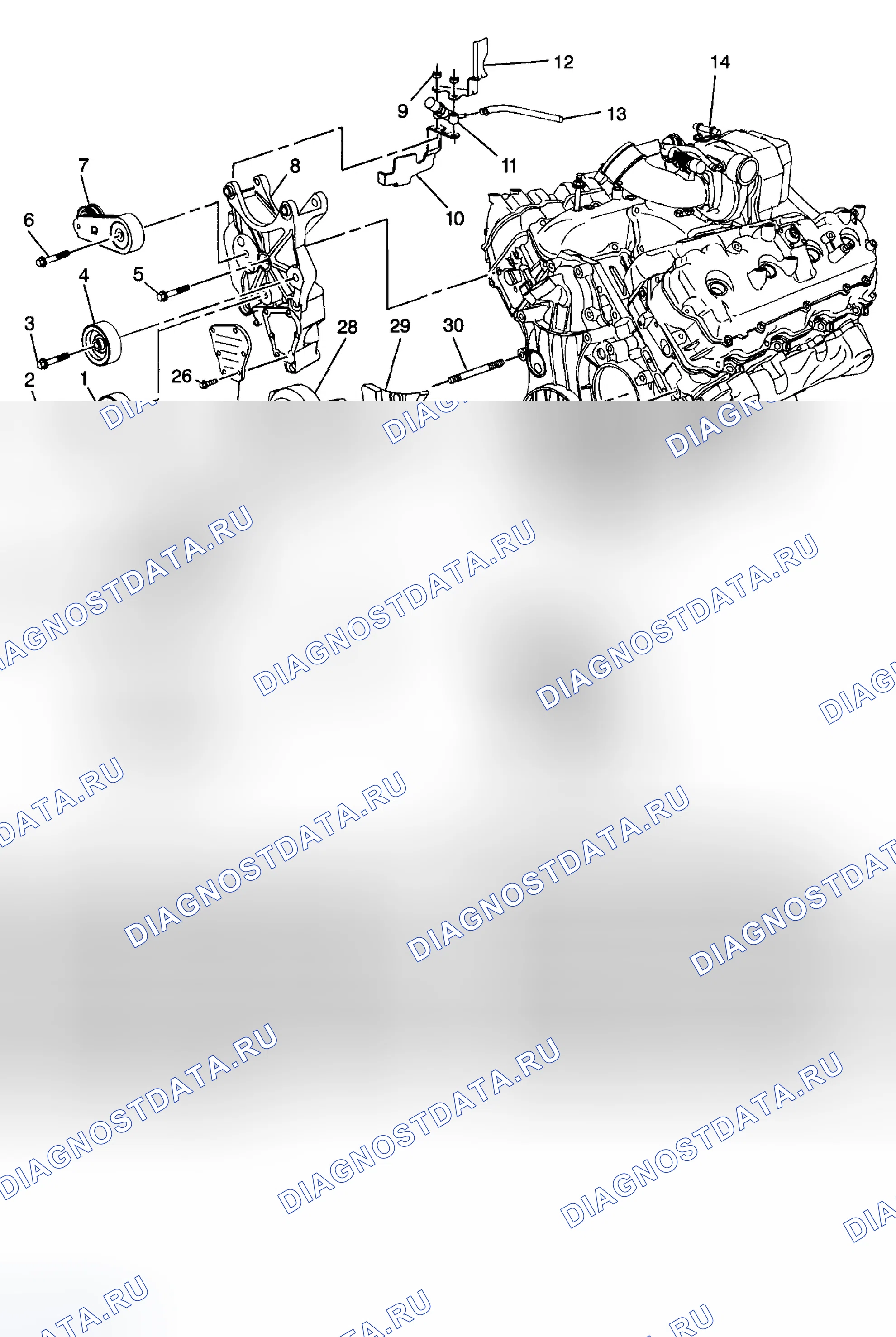 Рис. 812: Виды в разобранном виде. GMC Sierra 2500 