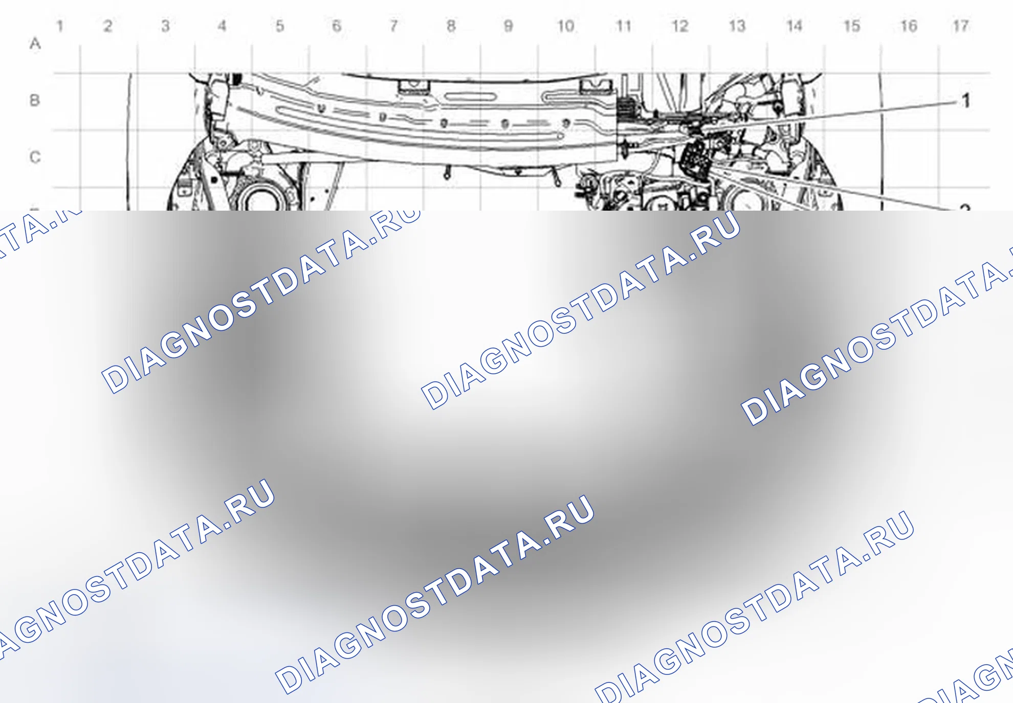 Рис. 1: Прокладка жгута передней лампы - верхняя. Buick LaCrosse II рестайлинг
