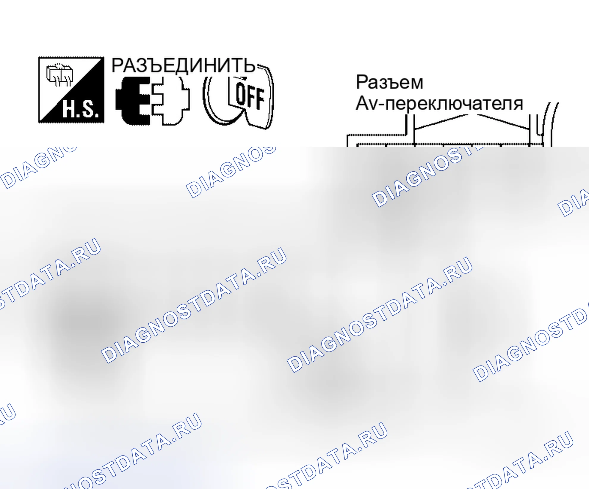 Рис. 61: Проверка линии связи Av (между блоком управления дисплеем и переключателем АВ). Honda Jazz I