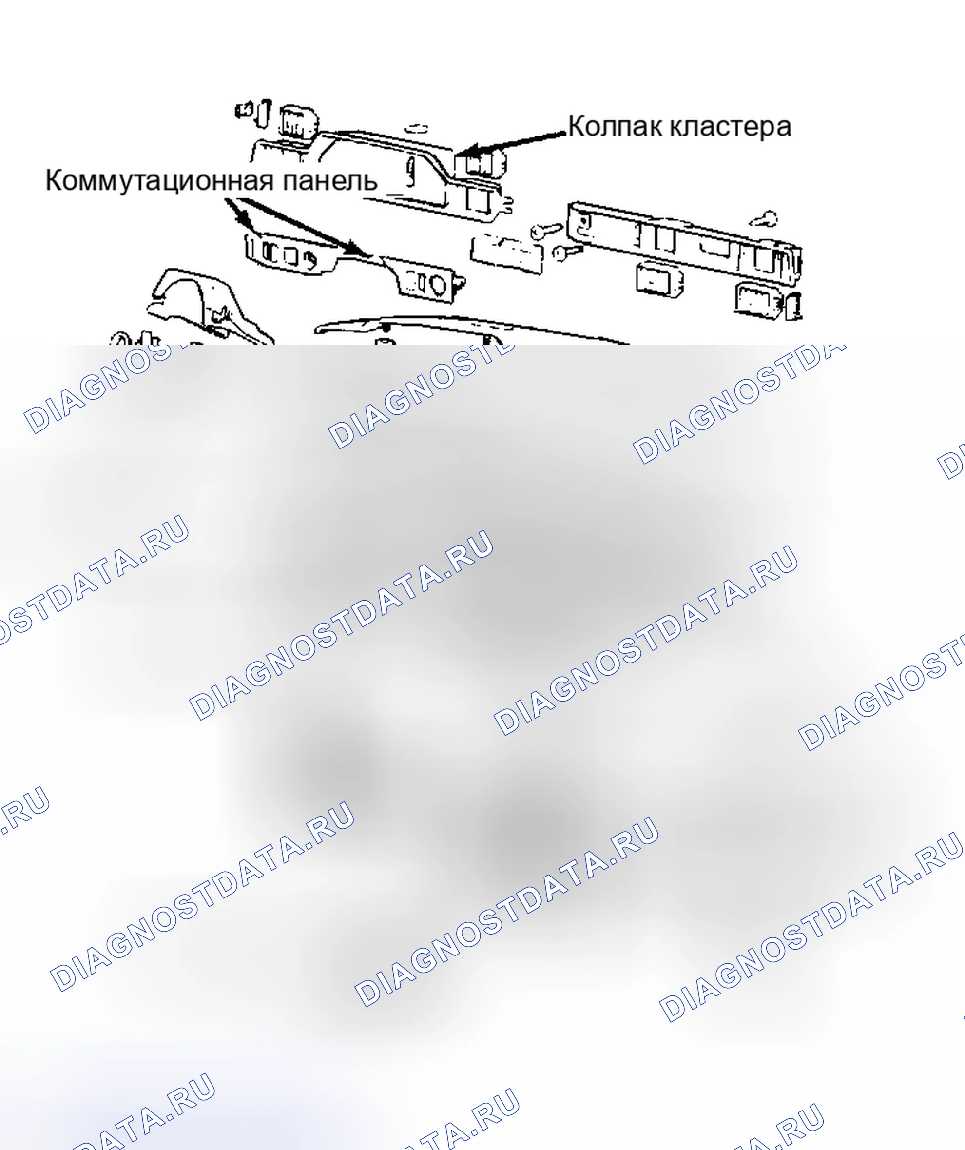 Рис. 2: Разнесенный вид приборной панели Tredia. Mitsubishi Mirage II