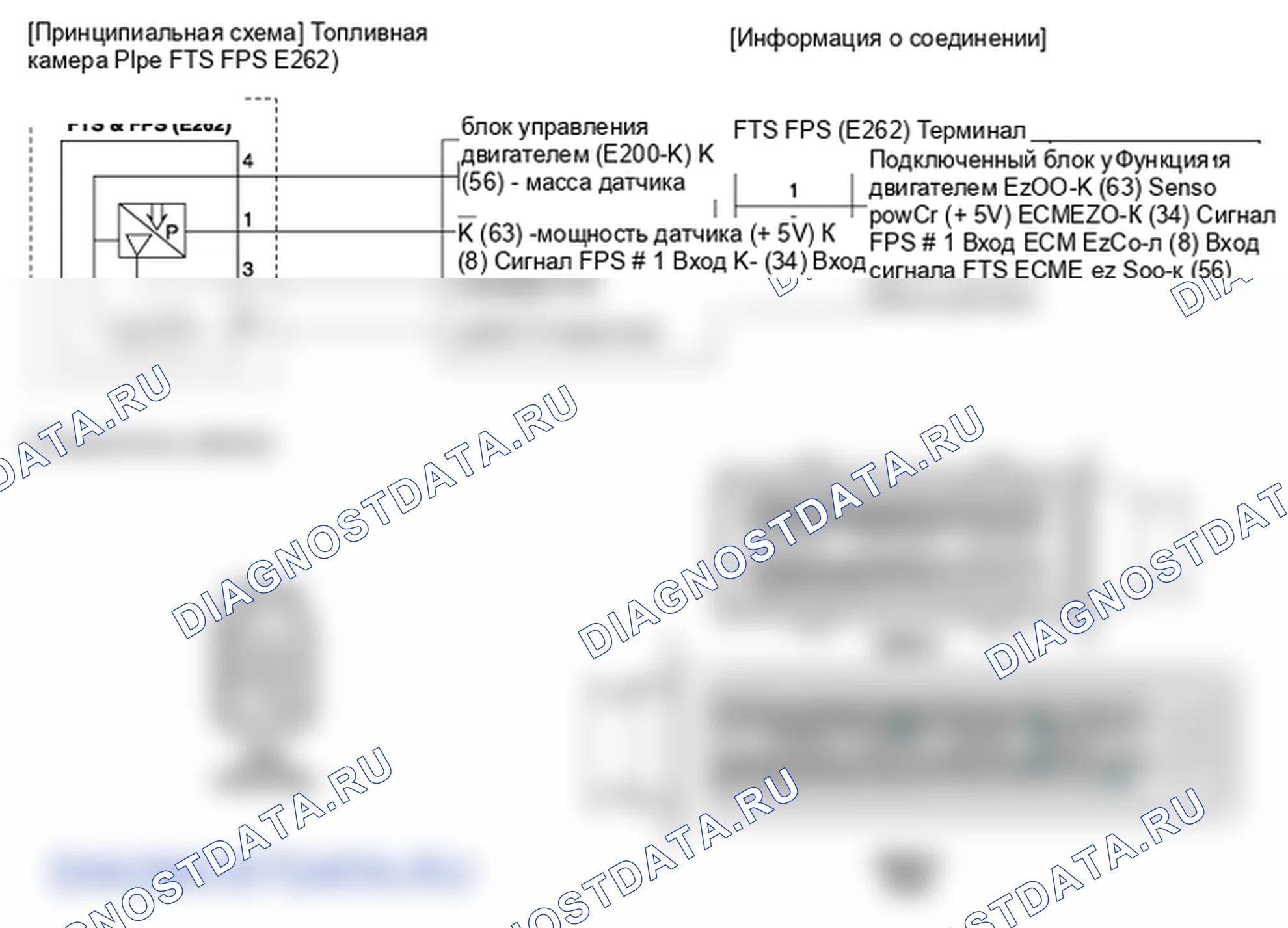 Фрагмент электросхемы: Датчик температуры топлива (FTS). Hyundai GRAND i10/Xcent BA