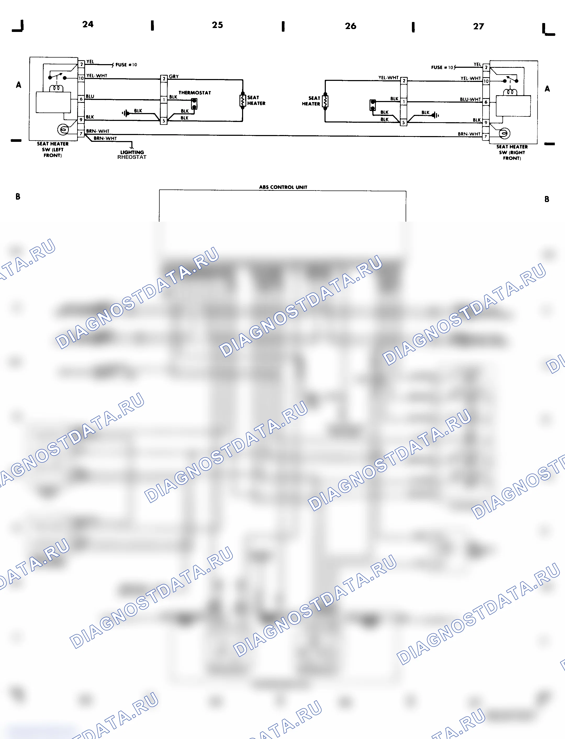 ABS, Seat Heater (Grid 24-27). Saab 9000 I
