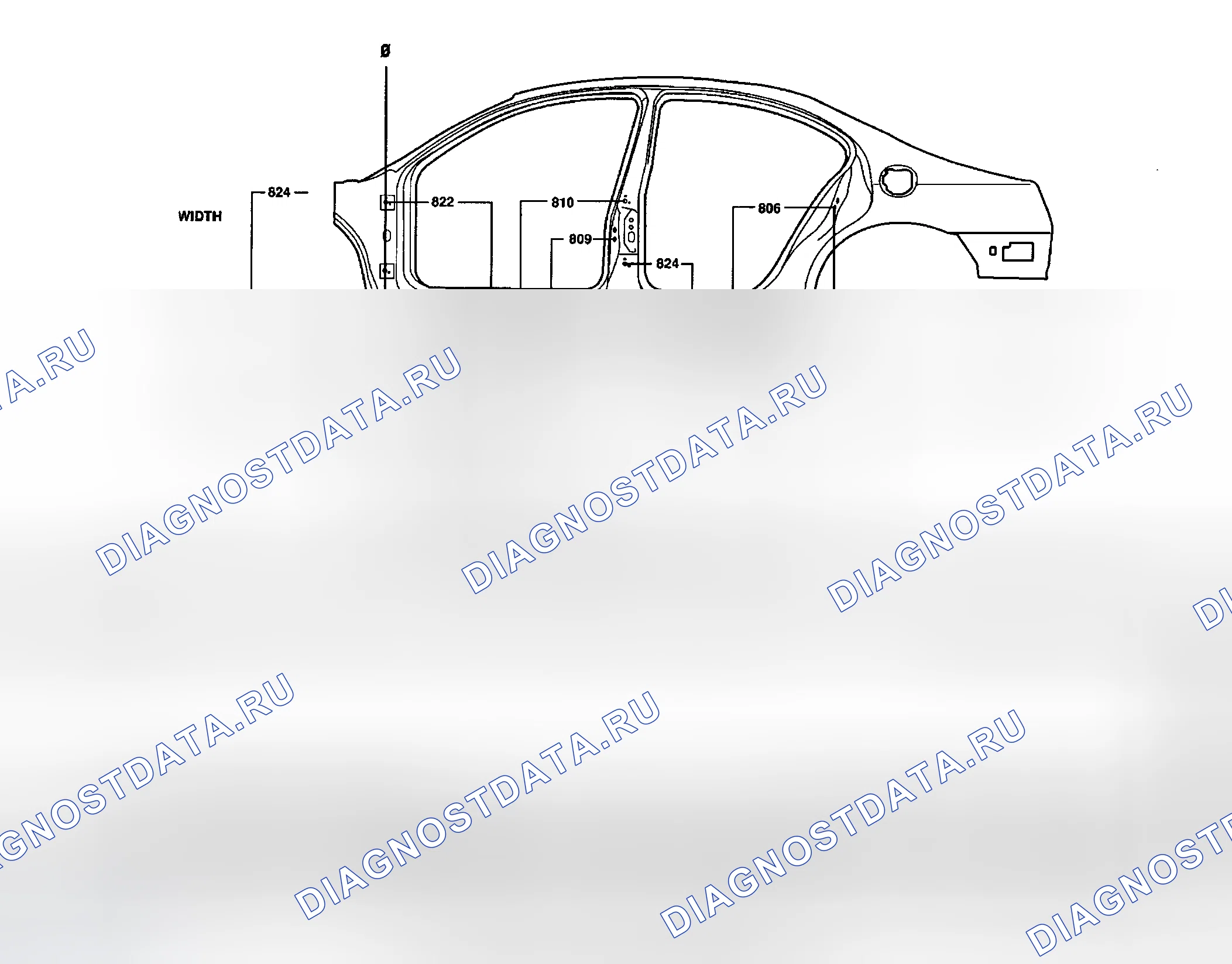 Рис. 80: Размеры - Корпус. Hyundai Terracan I