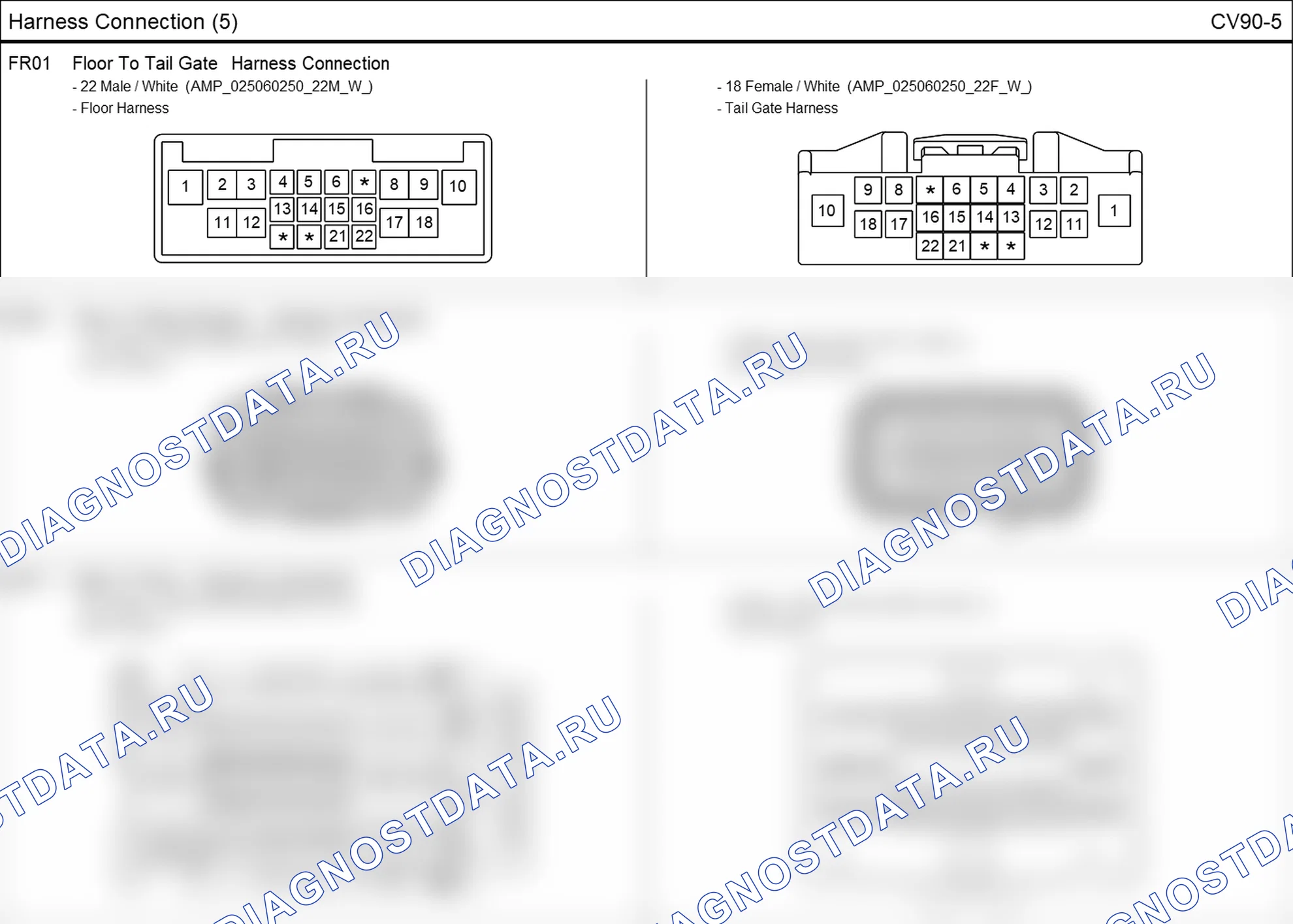 Распиновка разъёма FR01 — harness connection. Hyundai i20 GB