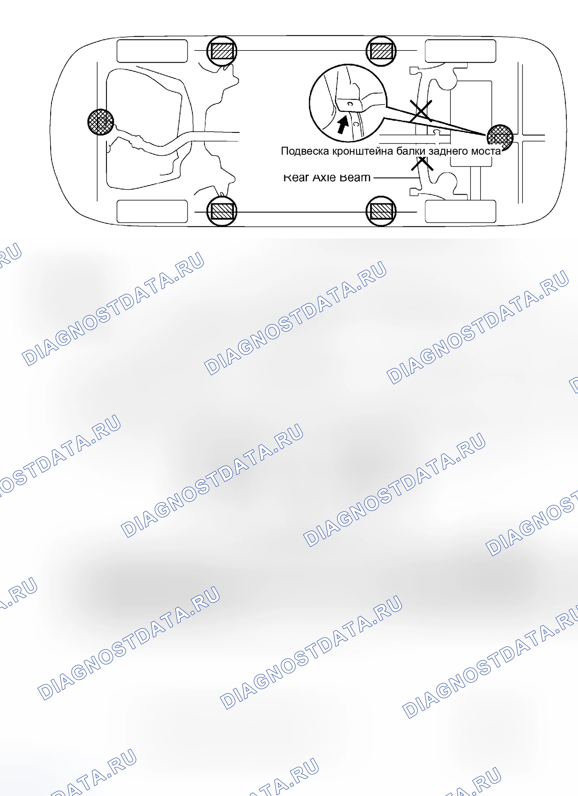 Рис. 37: МЕСТА ПОДЪЕМА И ПОДДЕРЖКИ ТРАНСПОРТНОГО СРЕДСТВА. Toyota Sienna II