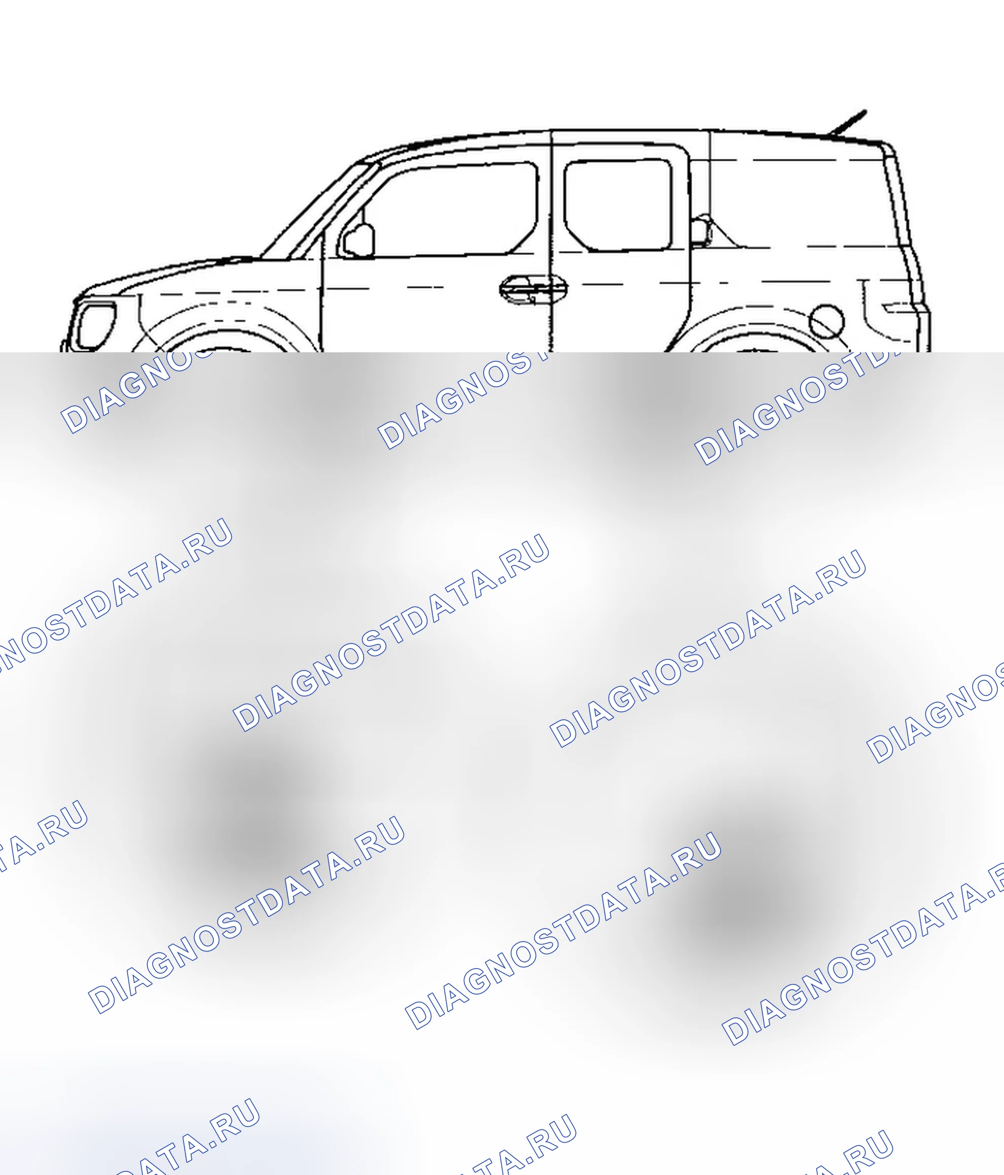 Рис. 63: Запуск и разгон на передаче заднего хода (режим 4WD). Honda Element YH2
