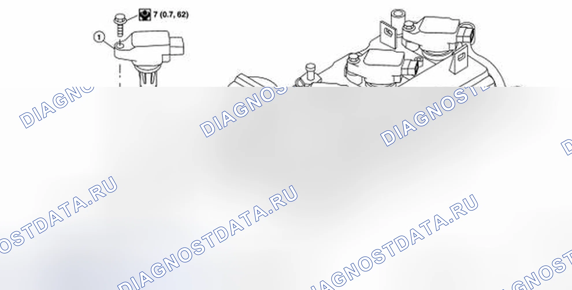 Рис. 6: Идентификация свечи зажигания и катушки зажигания. Nissan Altima L32