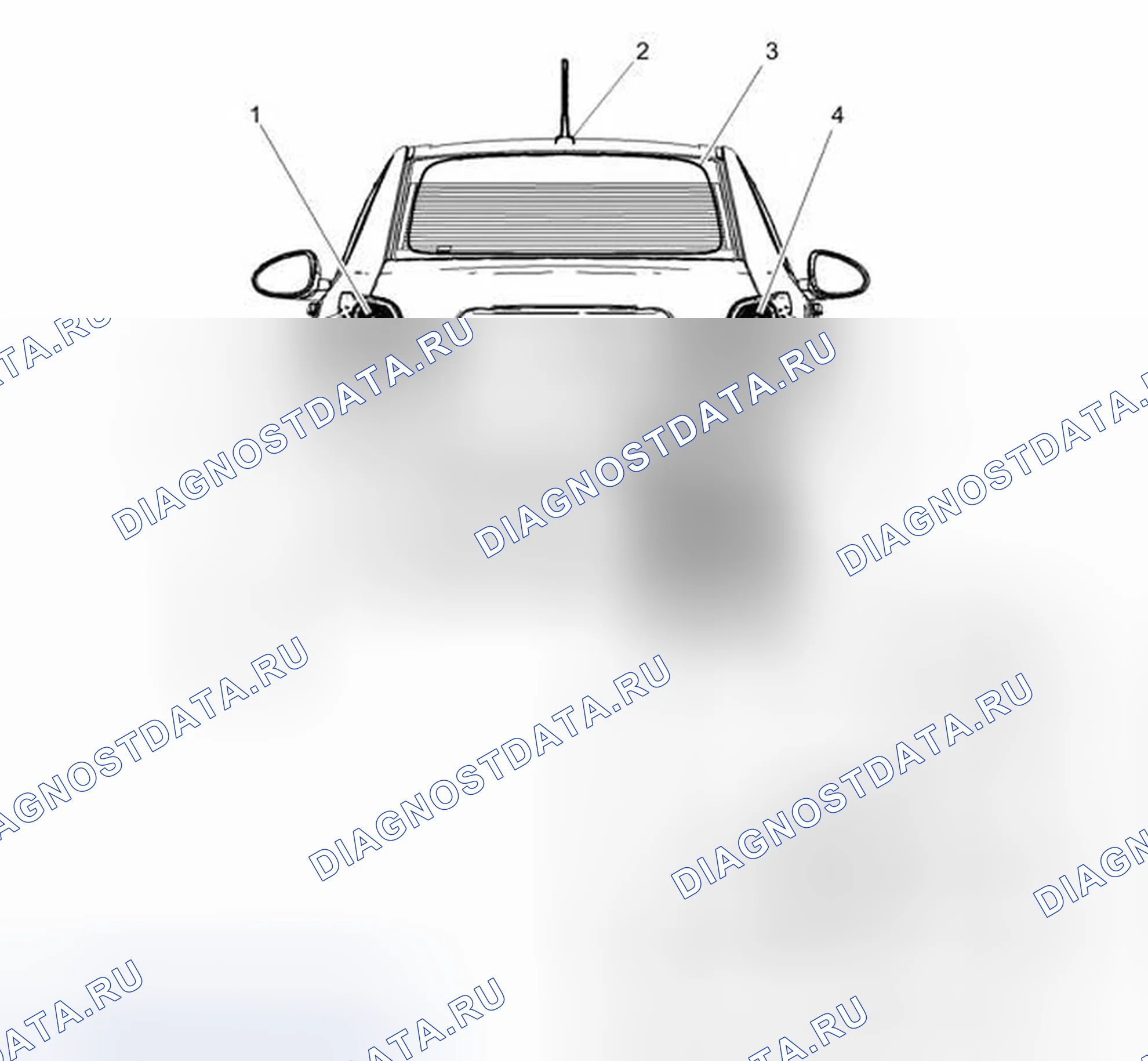 Рис. 51: Задняя часть компонентов транспортного средства (седан). Chevrolet Sonic I
