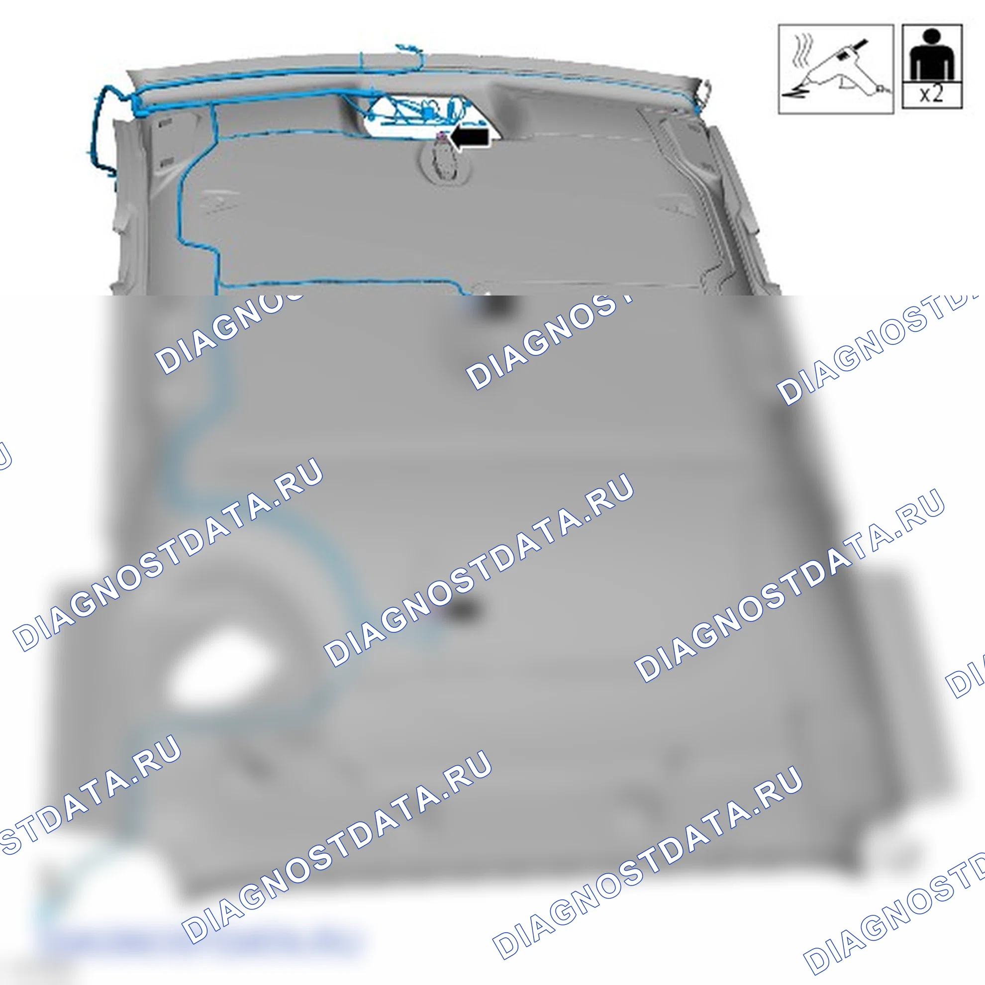 Как снять и установить жгут электропроводки панели крыши. Ford Grand C-MAX II