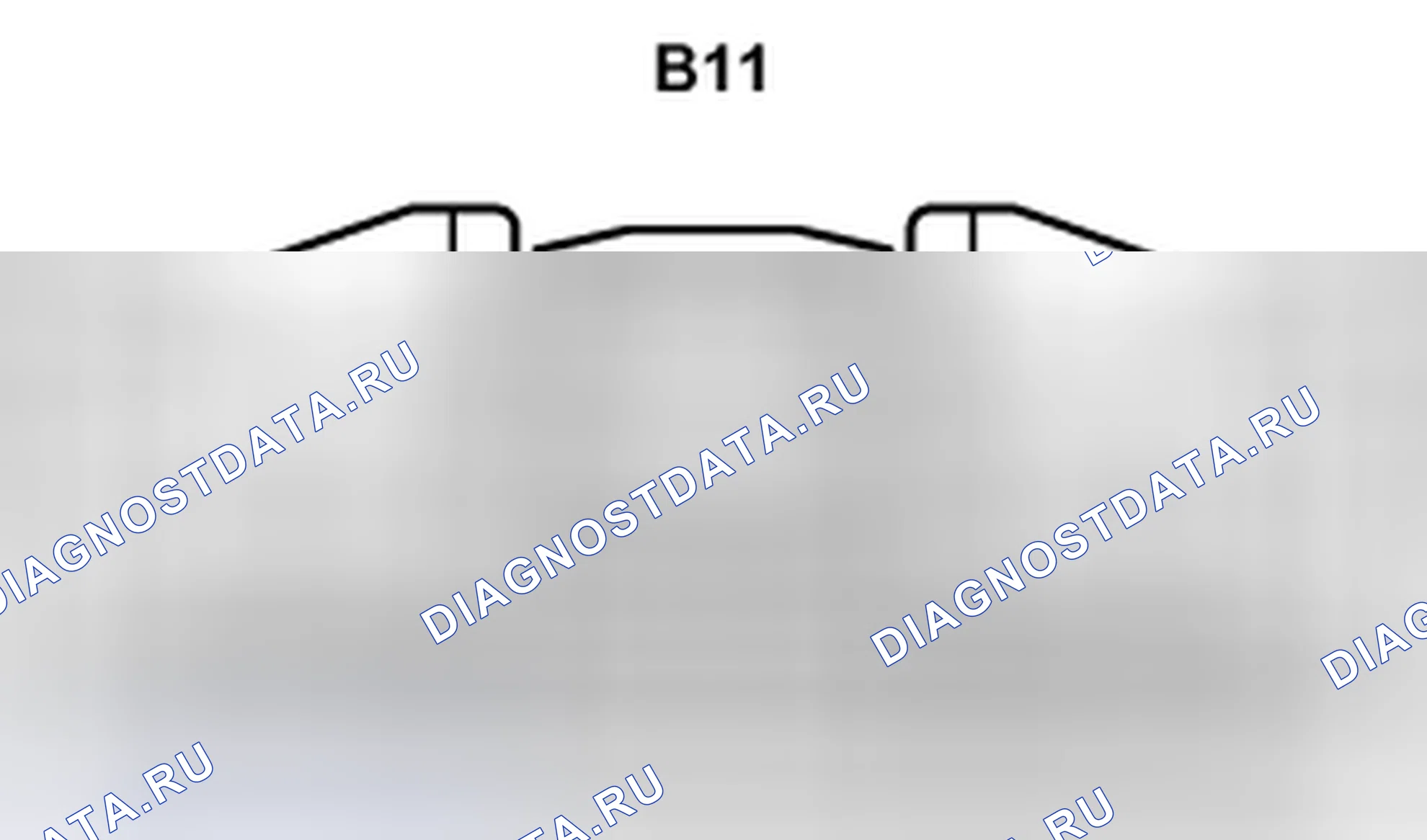Рис. 574: Вид с торца разъема ECU аккумуляторной батареи (B11). Toyota Prius II рестайлинг
