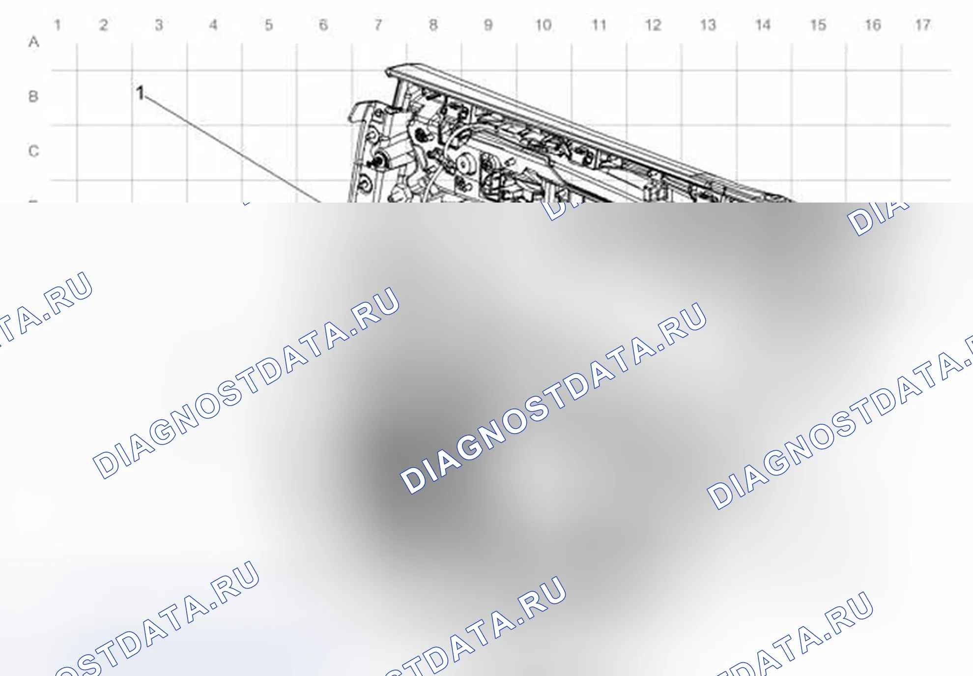 Рис. 85: Прокладка кабелей обрезки левой задней двери. Cadillac ATS I