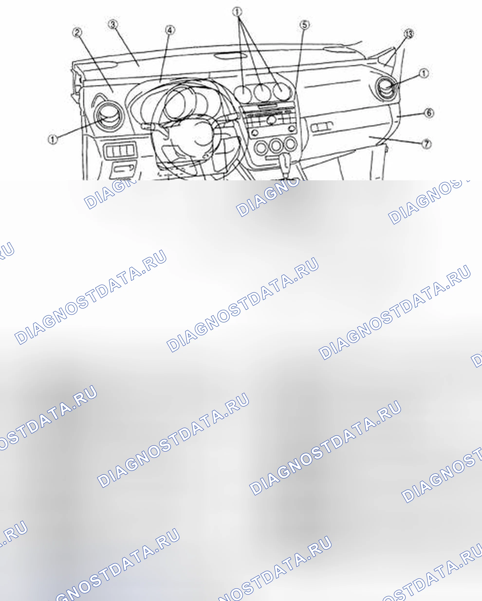 Рис. 31: ИНДЕКС РАСПОЛОЖЕНИЯ ВНУТРЕННЕЙ ОТДЕЛКИ. Mazda CX-7 I