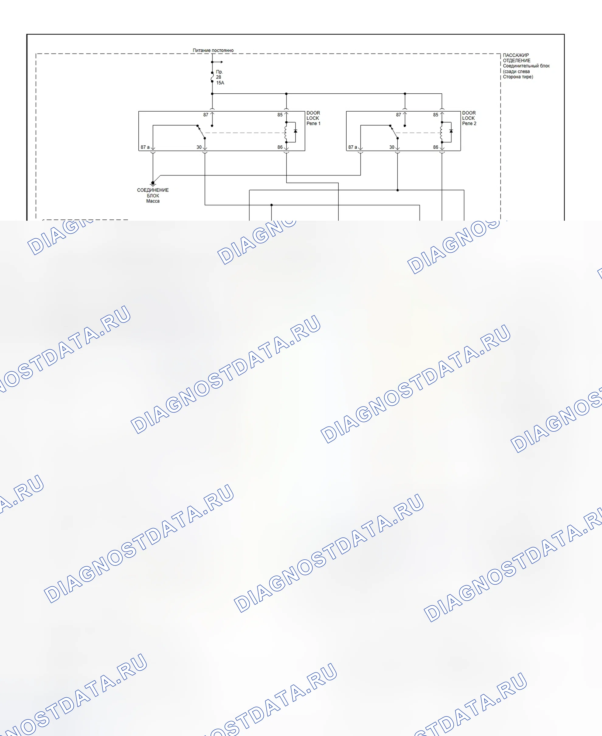 Рис. 9: Электрические дверные замки и схема разводки багажника (соната). Hyundai Sonata IV