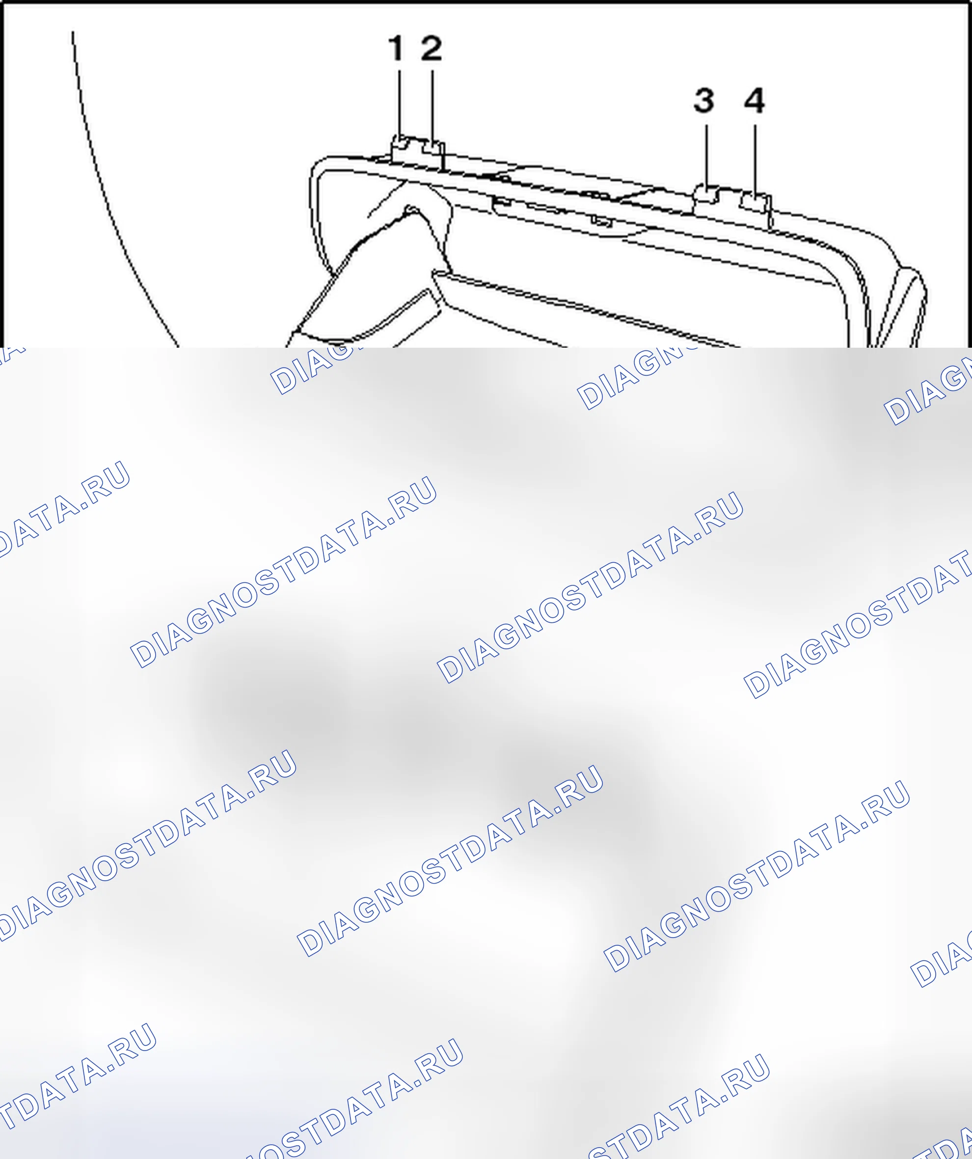 Рис. 47: ОТСЕК ДЛЯ ОЧКОВ В ВЕРХНЕЙ ОБЛИЦОВКЕ. Volkswagen Golf Mk6
