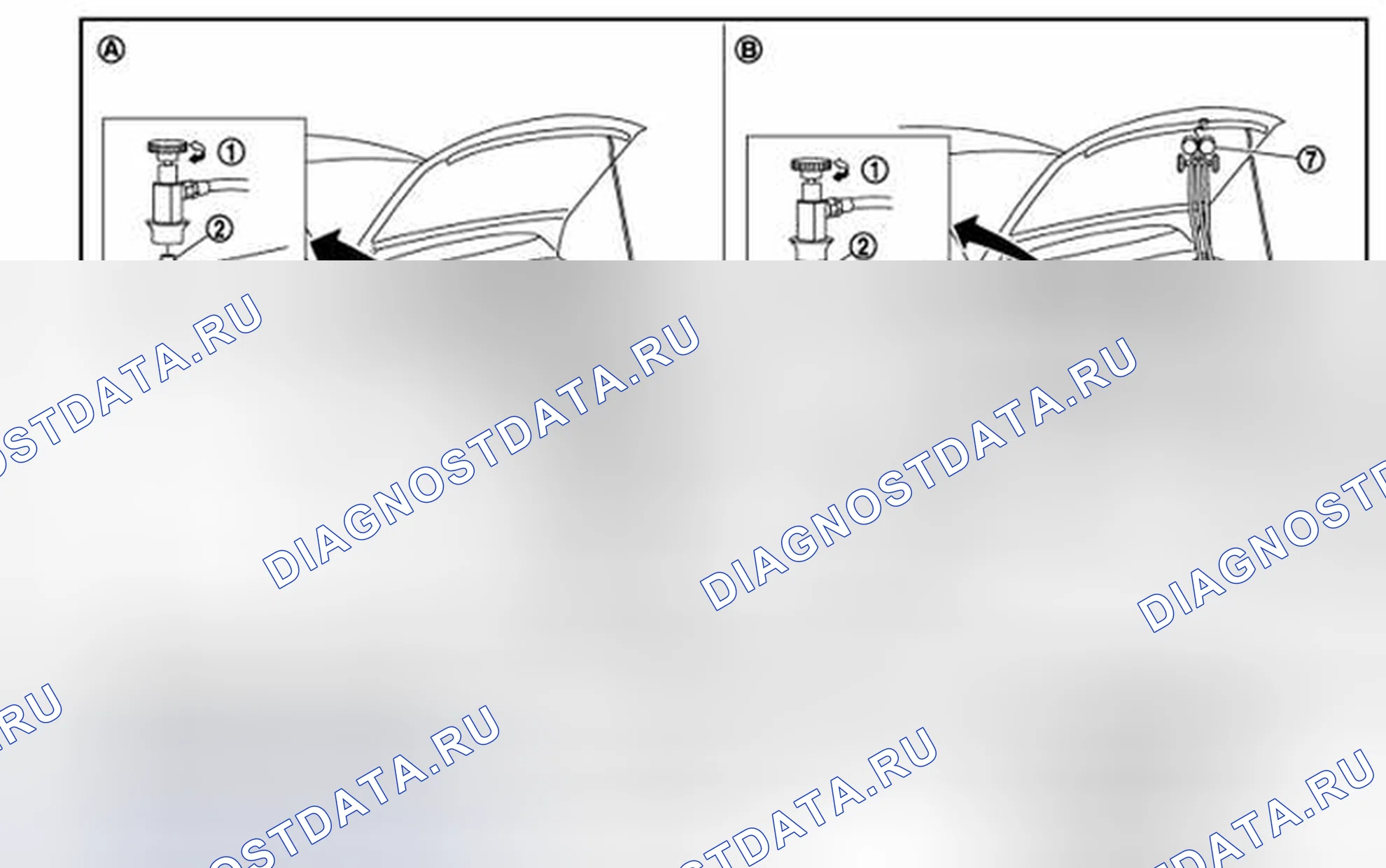Рис. 70: ПОДКЛЮЧЕНИЕ СЕРВИСНОГО ИНСТРУМЕНТА И ОБОРУДОВАНИЯ. BMW 4 серия F32/F33 рестайлинг